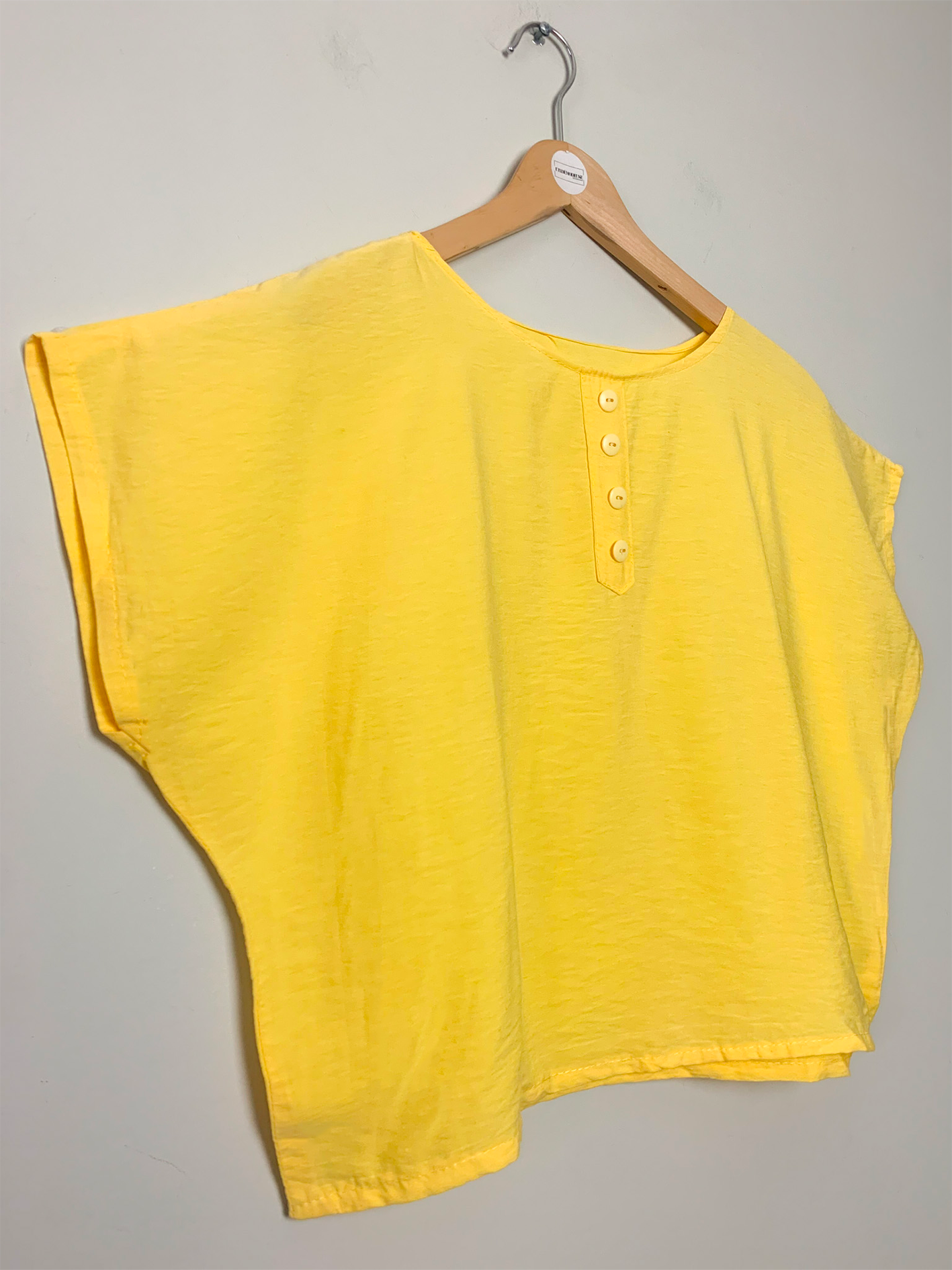 Blouse oversize manches courtes jaune vintage