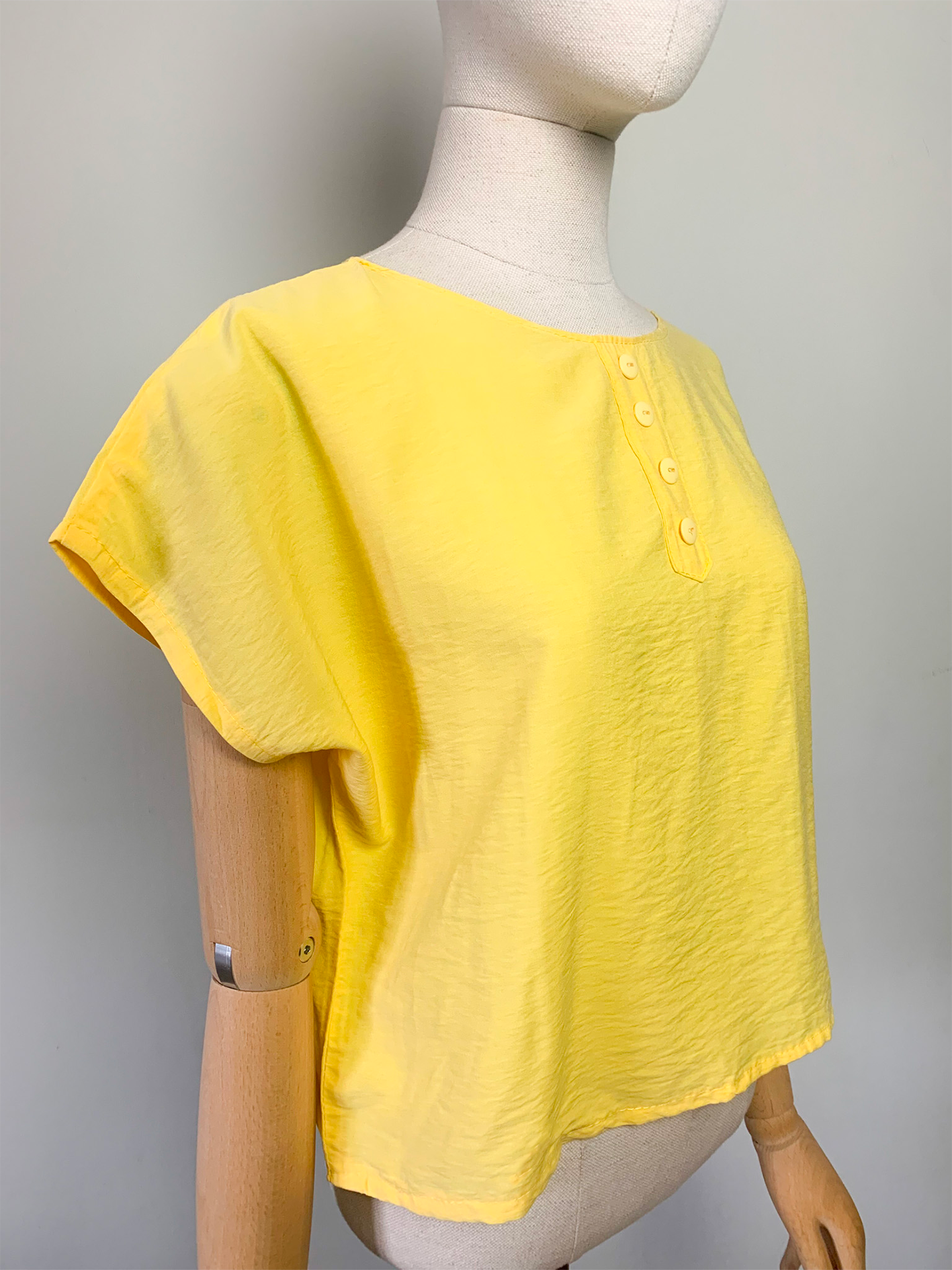 Blouse oversize manches courtes jaune vintage