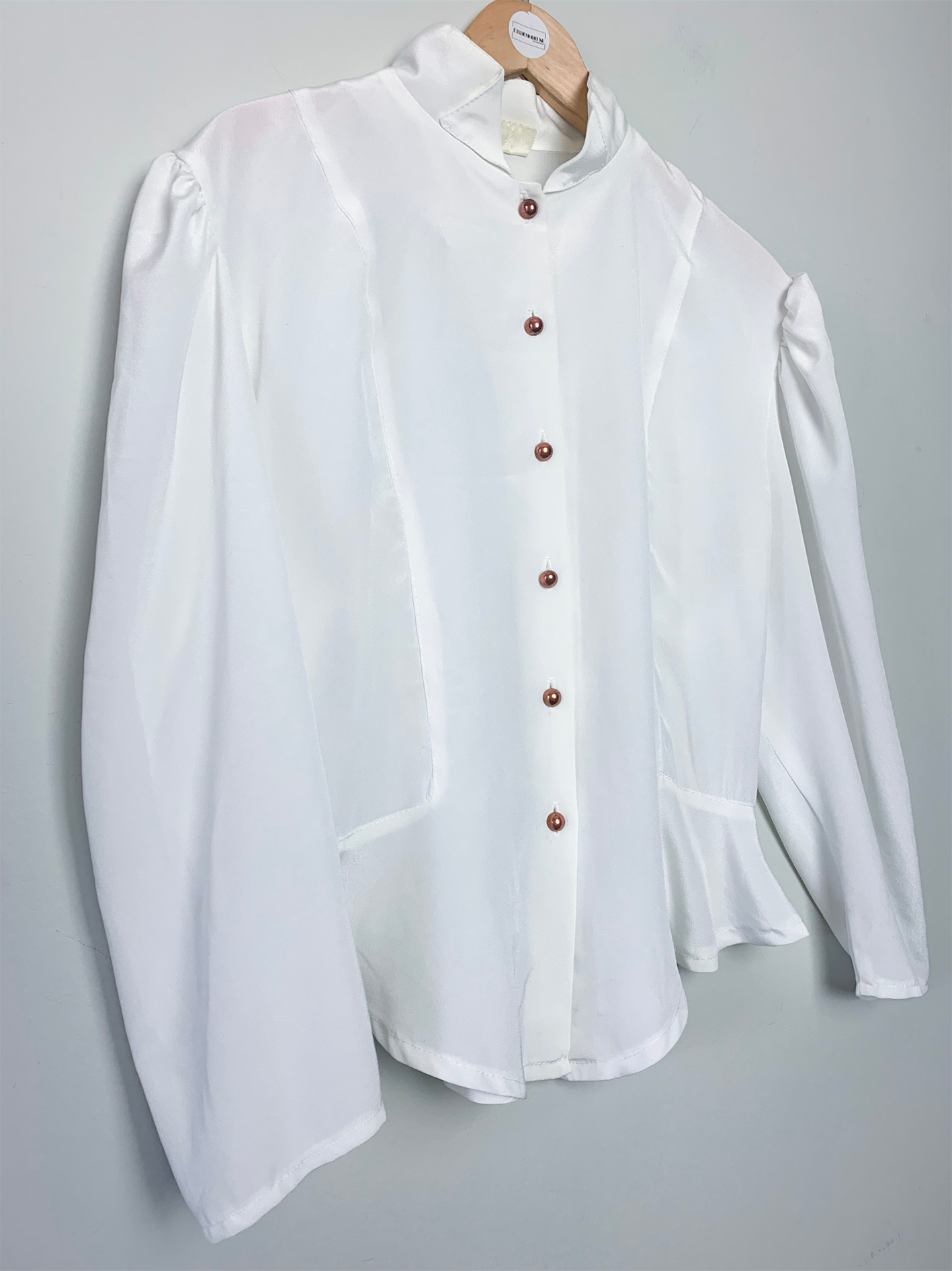 Chemisier blanc fluide à basque vintage 80’s