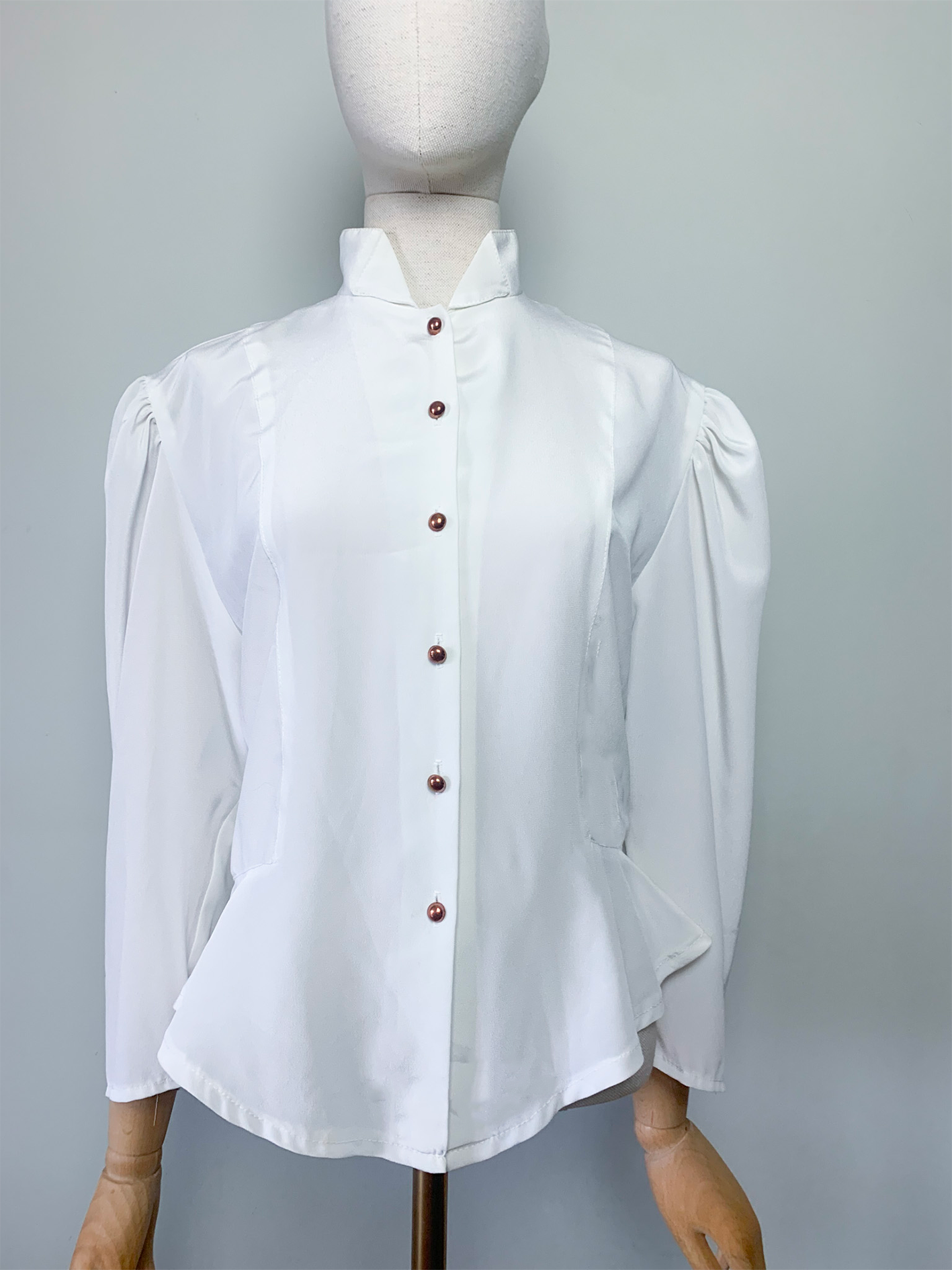 Chemisier blanc fluide à basque vintage 80’s