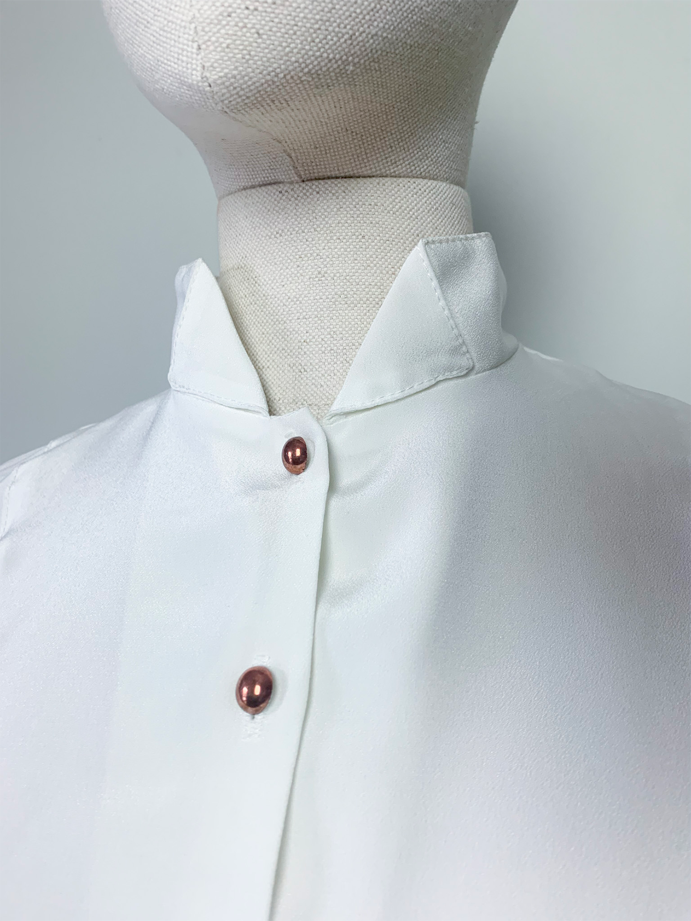 Chemisier blanc fluide à basque vintage 80’s
