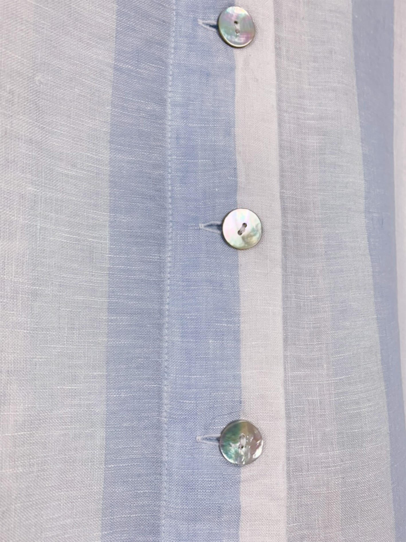 Blouse oversize manches courtes rayée bleu et blanc 100% lin vintage