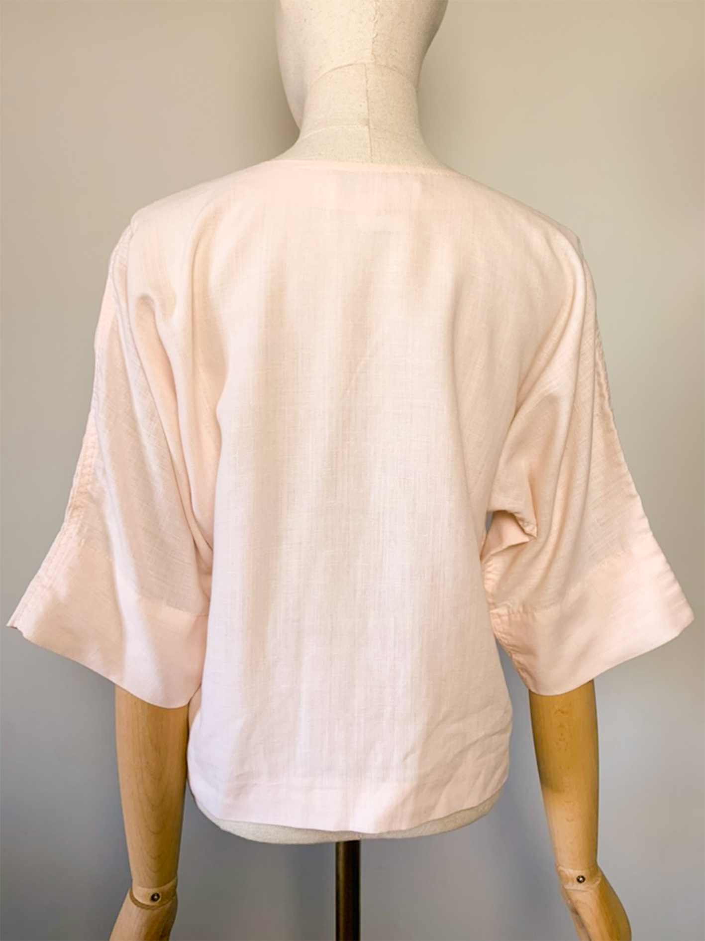 Blouse coupe ample rose pâle mélange lin vintage Jacques Gevertz par Marie-Louise de Conink