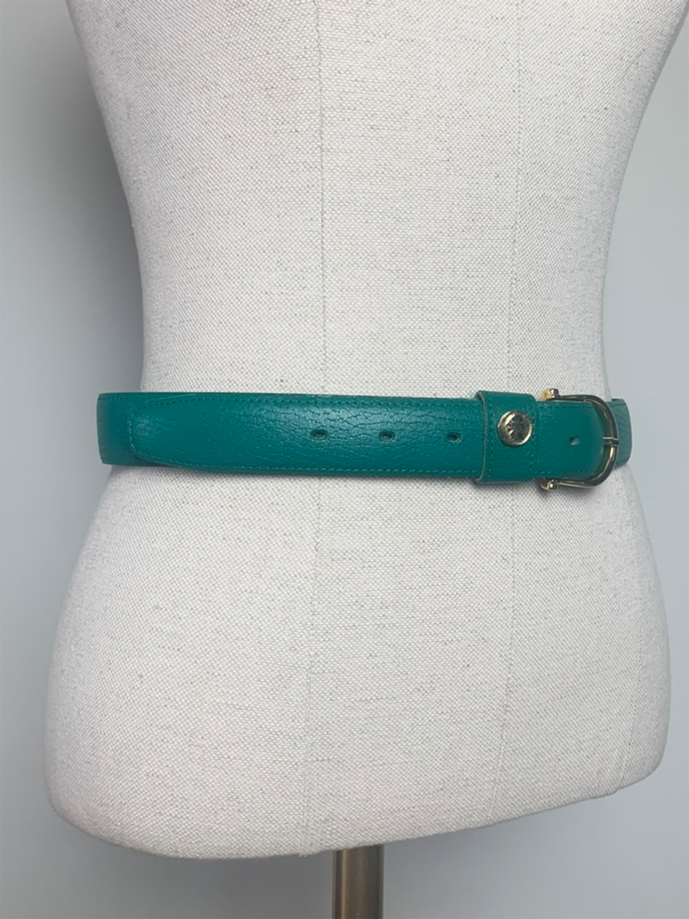 Ceinture femme cuir véritable vert prairie vintage