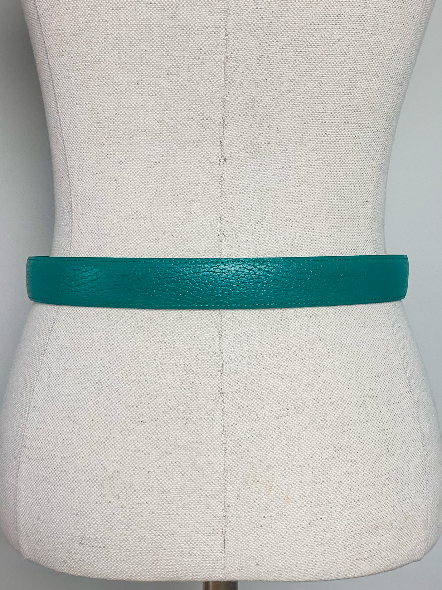 Ceinture femme cuir véritable vert prairie vintage