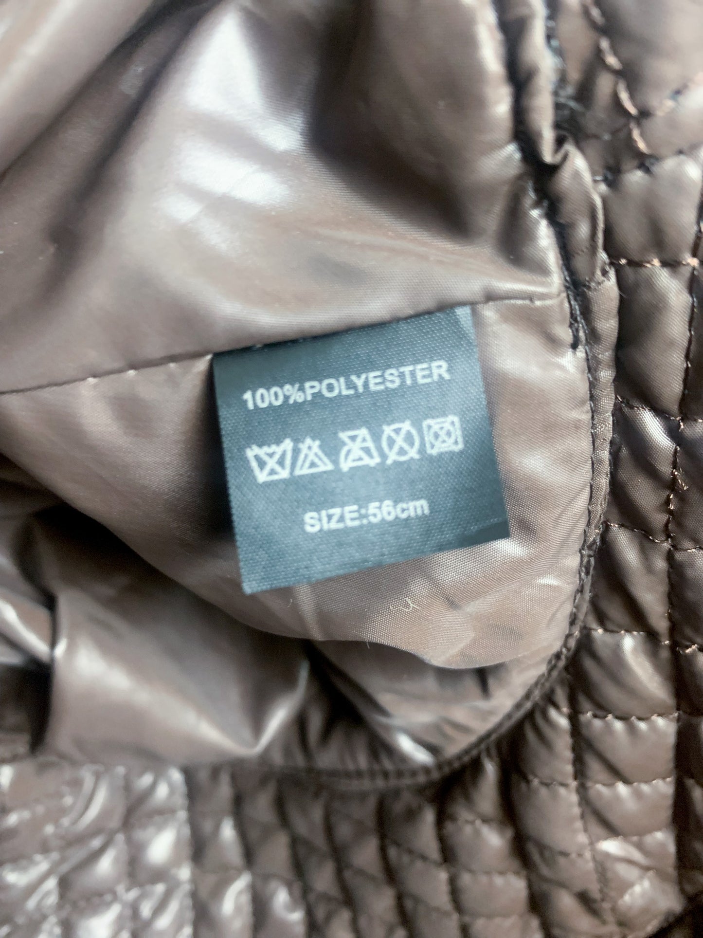 Bob / Chapeau de Pluie Matelassé Marron Brillant - Polyester Imperméable - Taille 56
