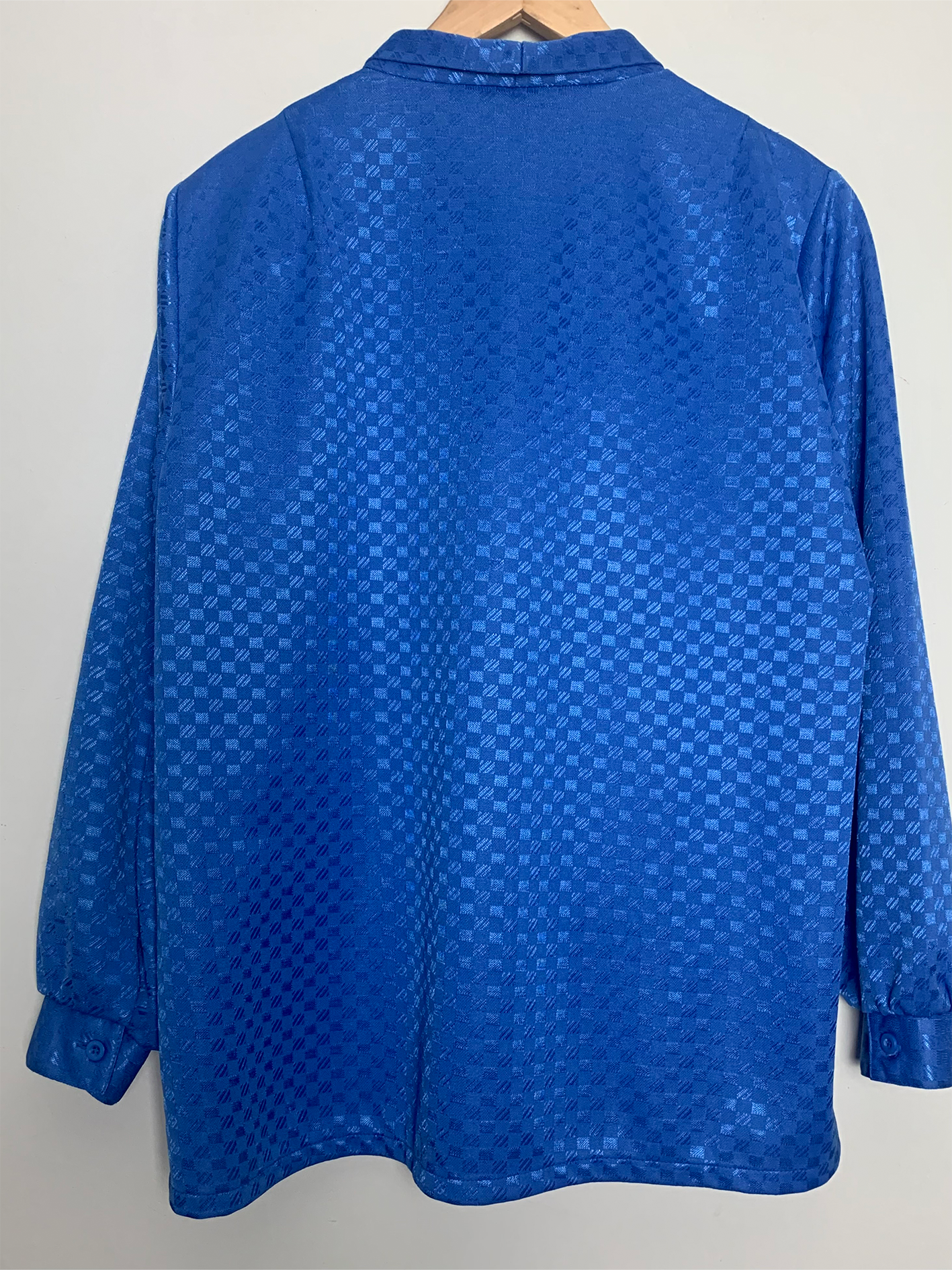 Chemisier bleu col cravate vintage