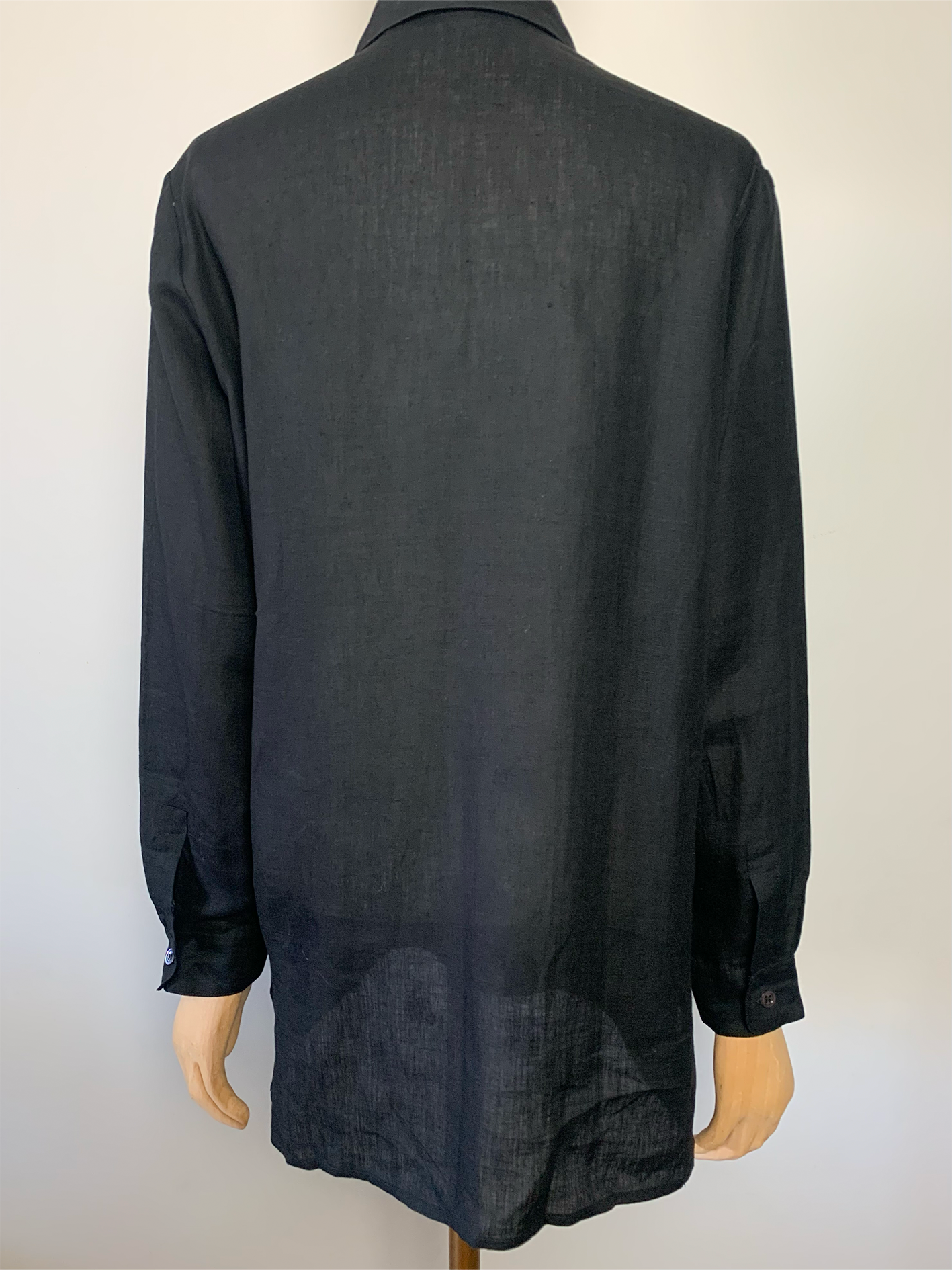 Chemise longue noire en pur lin coton Pennyblack