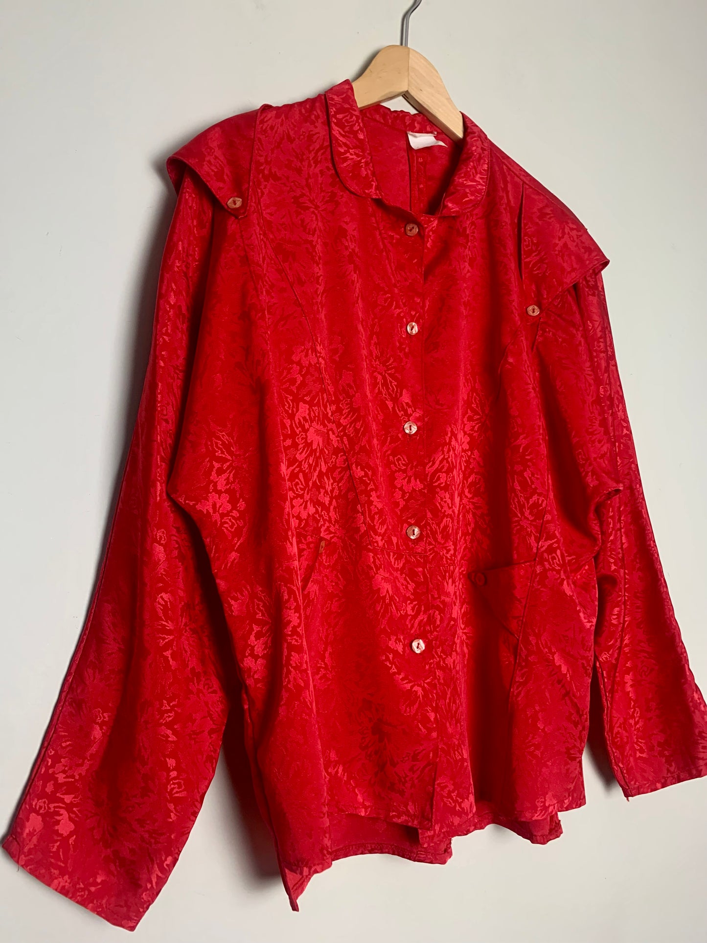 Blouse chemisier oversize rouge vintage