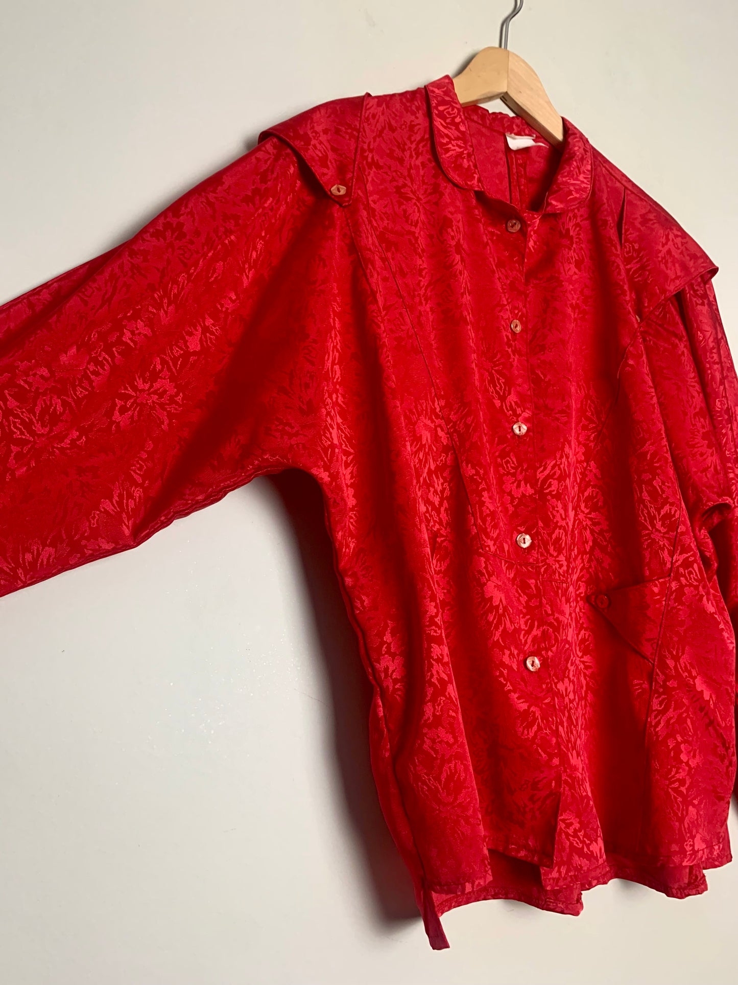Blouse chemisier oversize rouge vintage