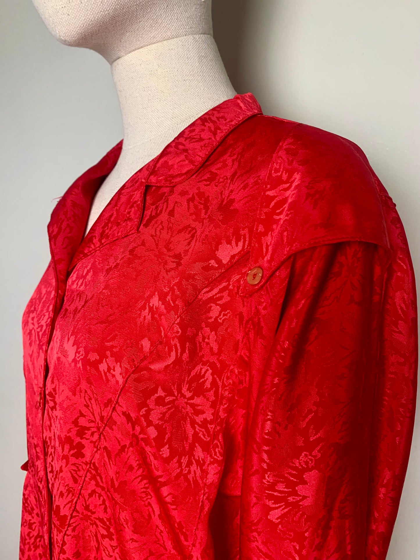 Blouse chemisier oversize rouge vintage