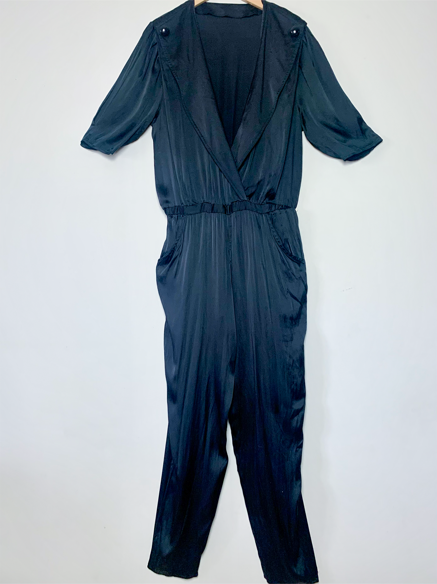 Combipantalon noire chic manches courtes vintage