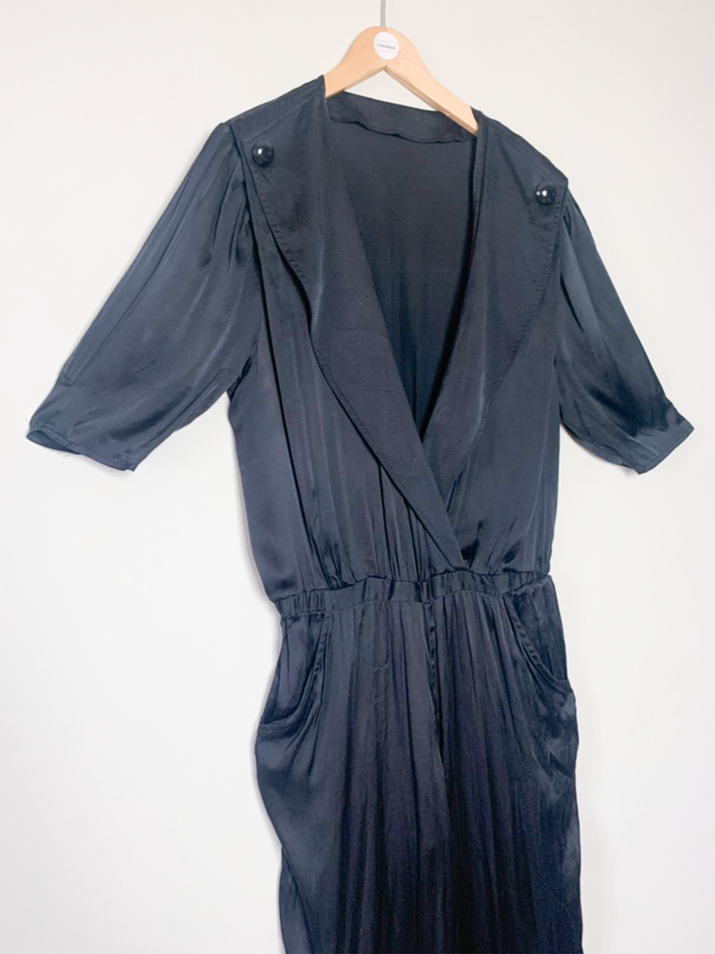 Combipantalon noire chic manches courtes vintage