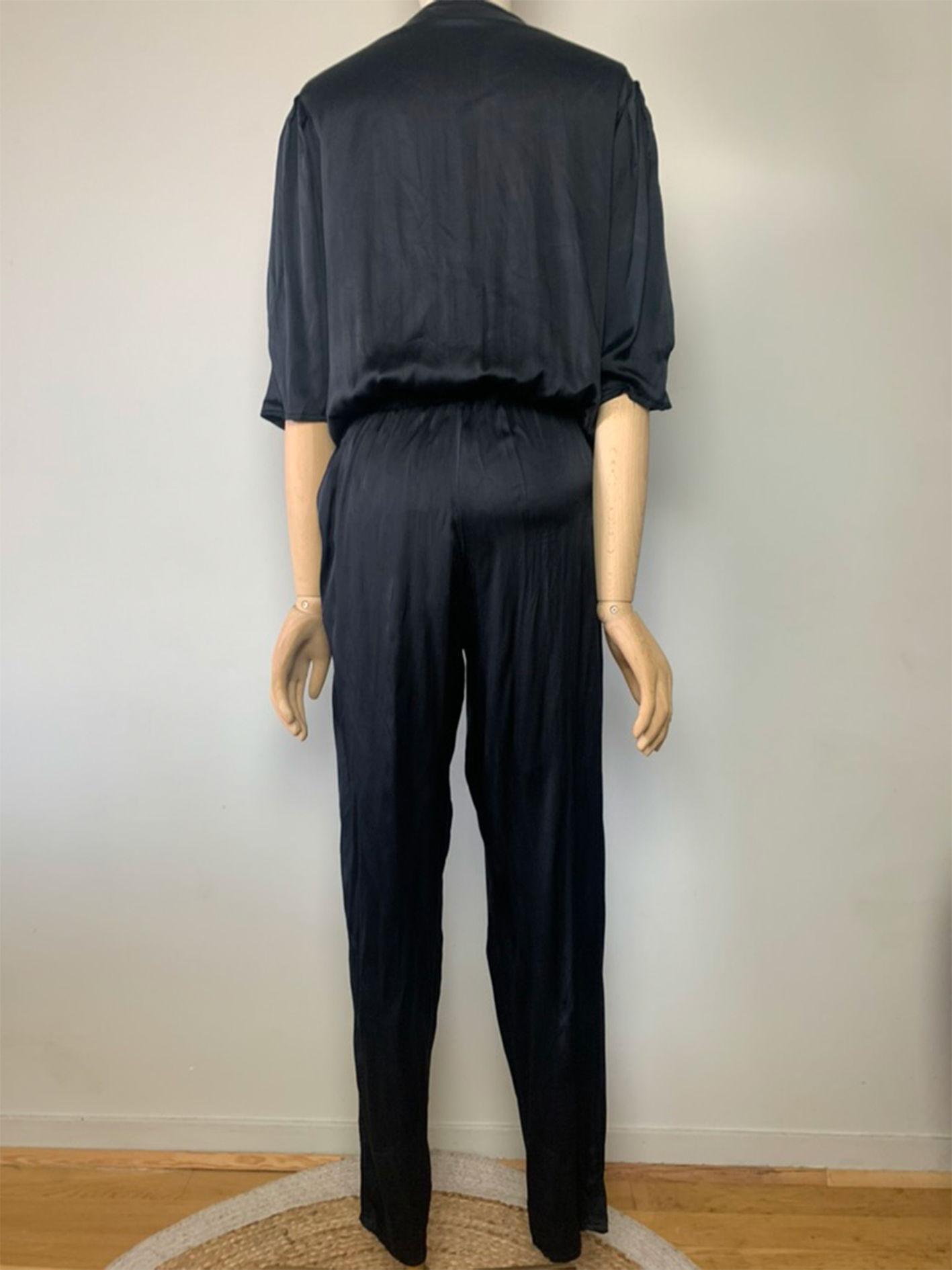 Combipantalon noire chic manches courtes vintage