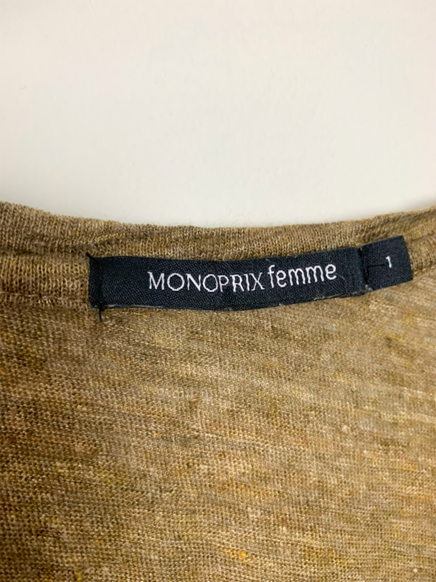 Débardeur kaki marron en lin Monoprix