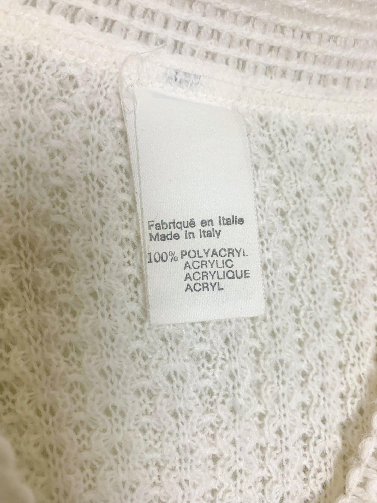 Gilet cardigan manches courtes blanc vintage