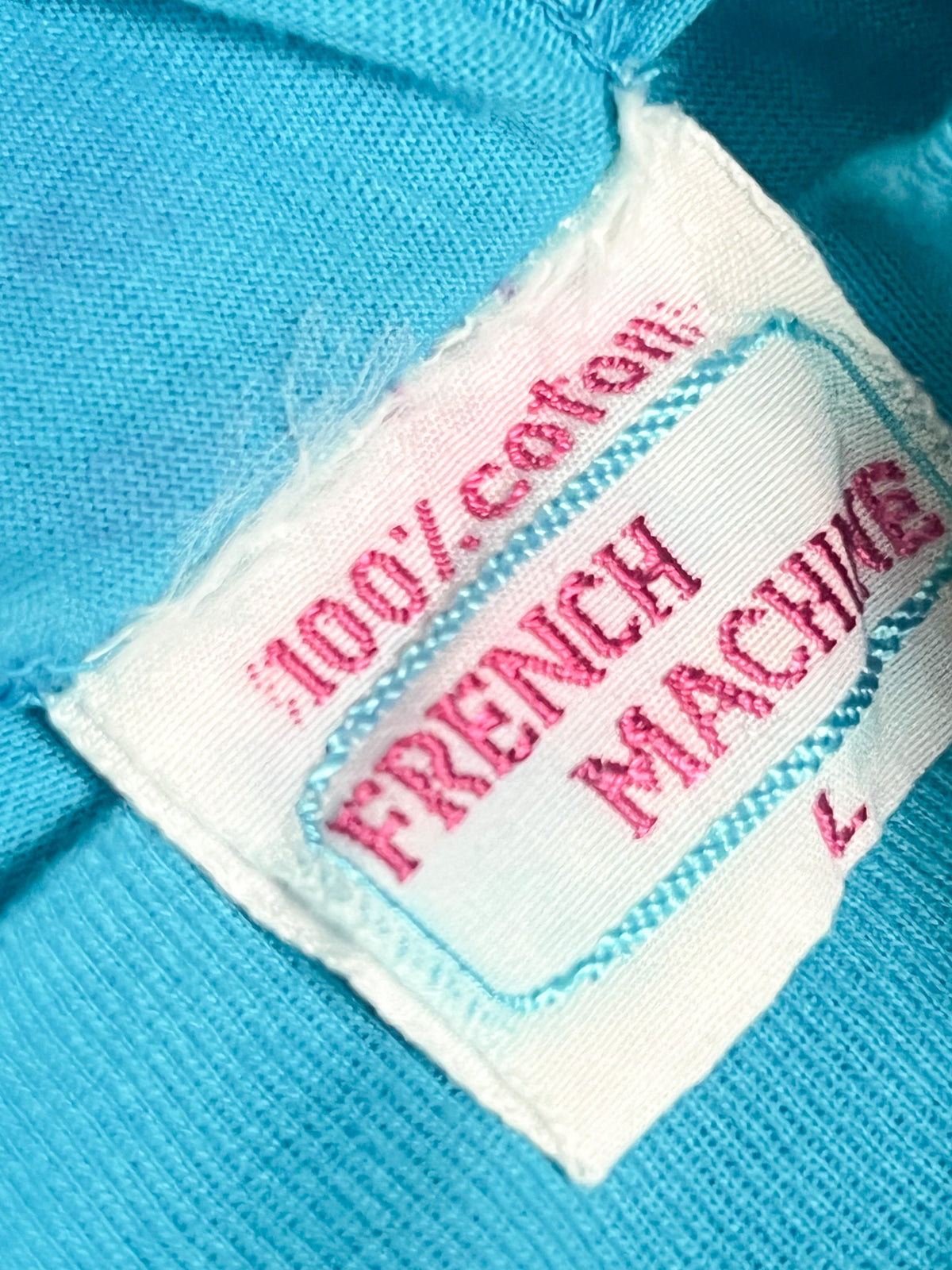 Top Débardeur Crop Vintage Années 90 Turquoise Dos Croisé – French Machine – T38/40