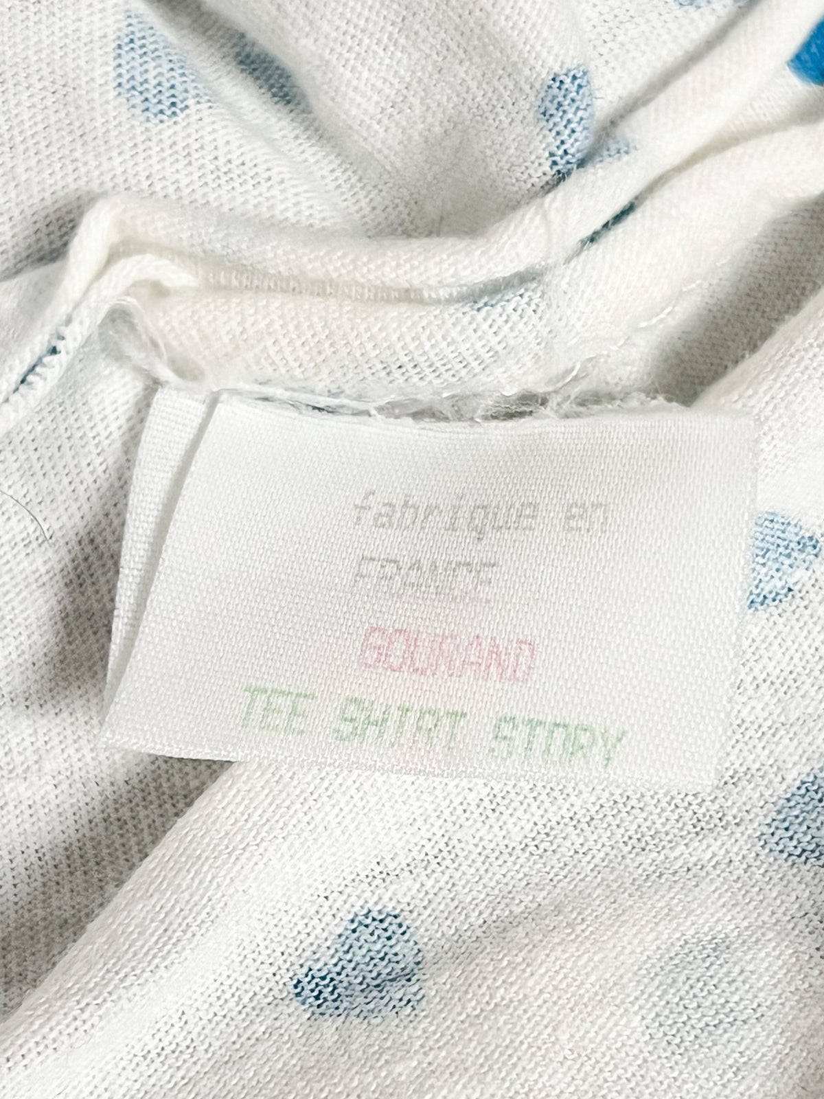 Débardeur Vintage Années 80 90 Dos Nu à Nœuds Imprimé Cœurs bleu turquoise – Fabriqué en France – T36/38