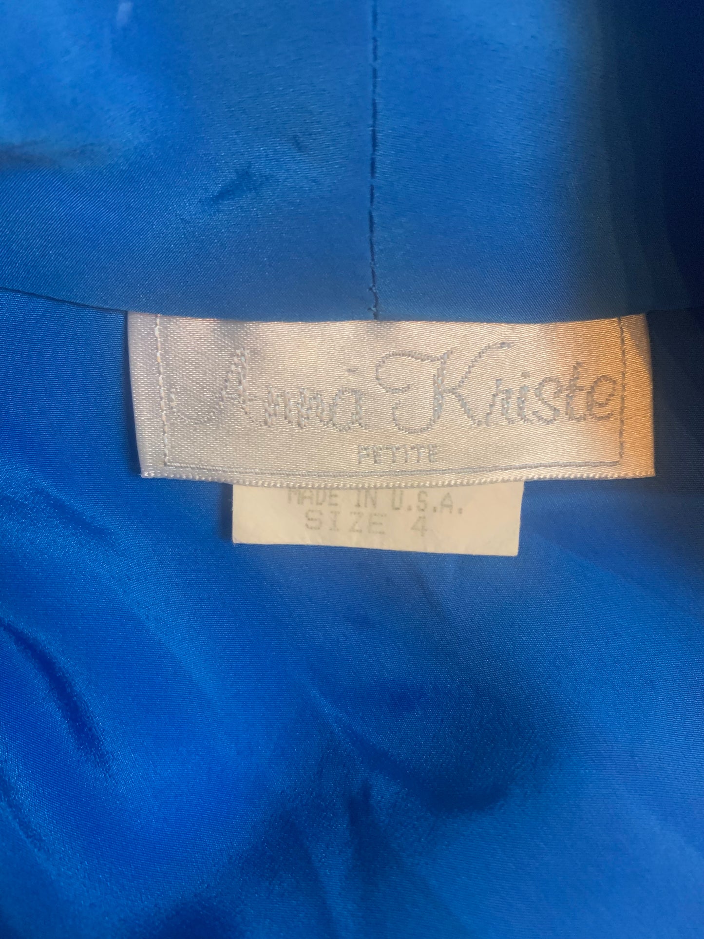 Chemisier blouse bleu à drapé vintage Anna Kriste