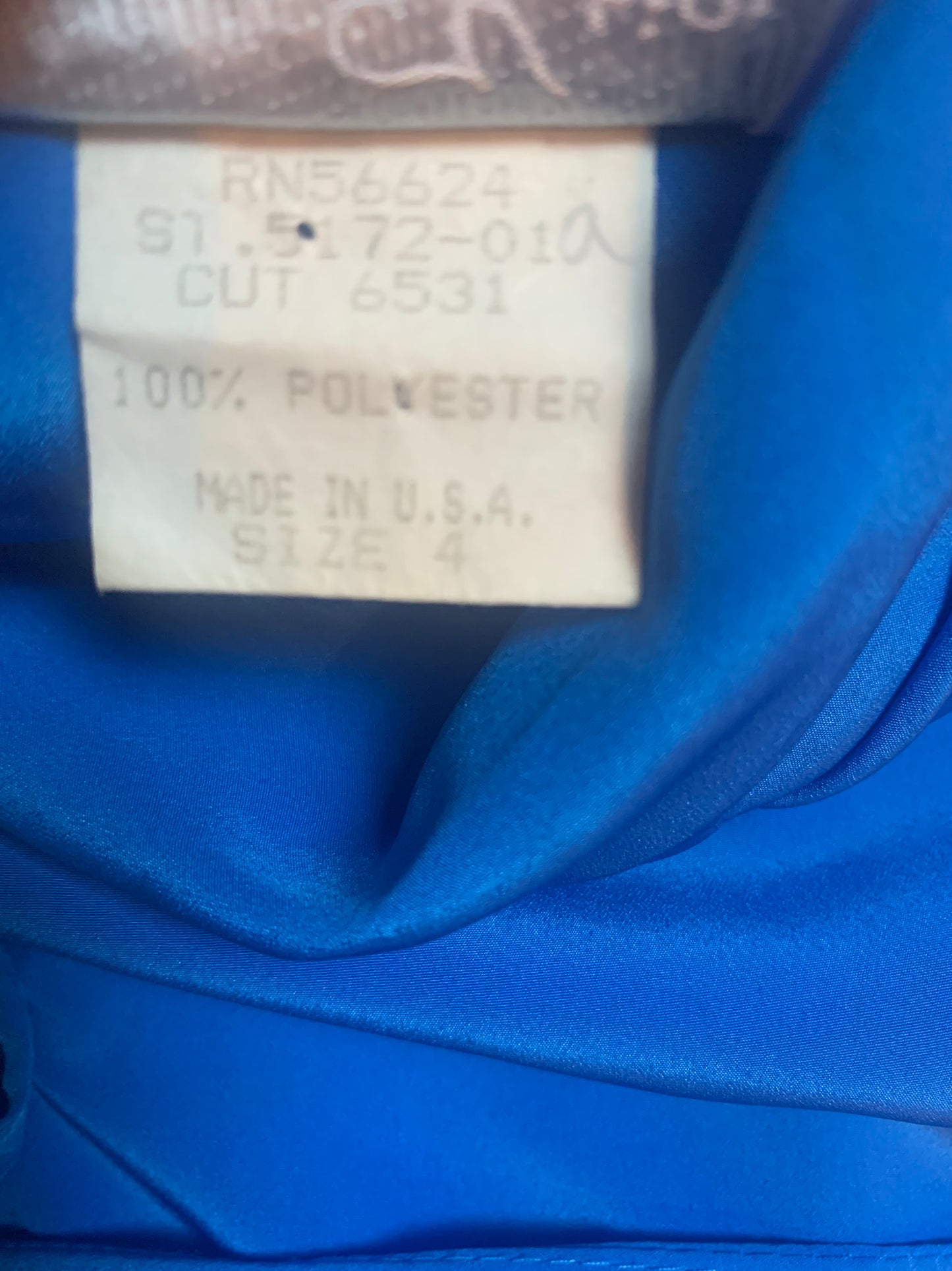 Chemisier blouse bleu à drapé vintage Anna Kriste