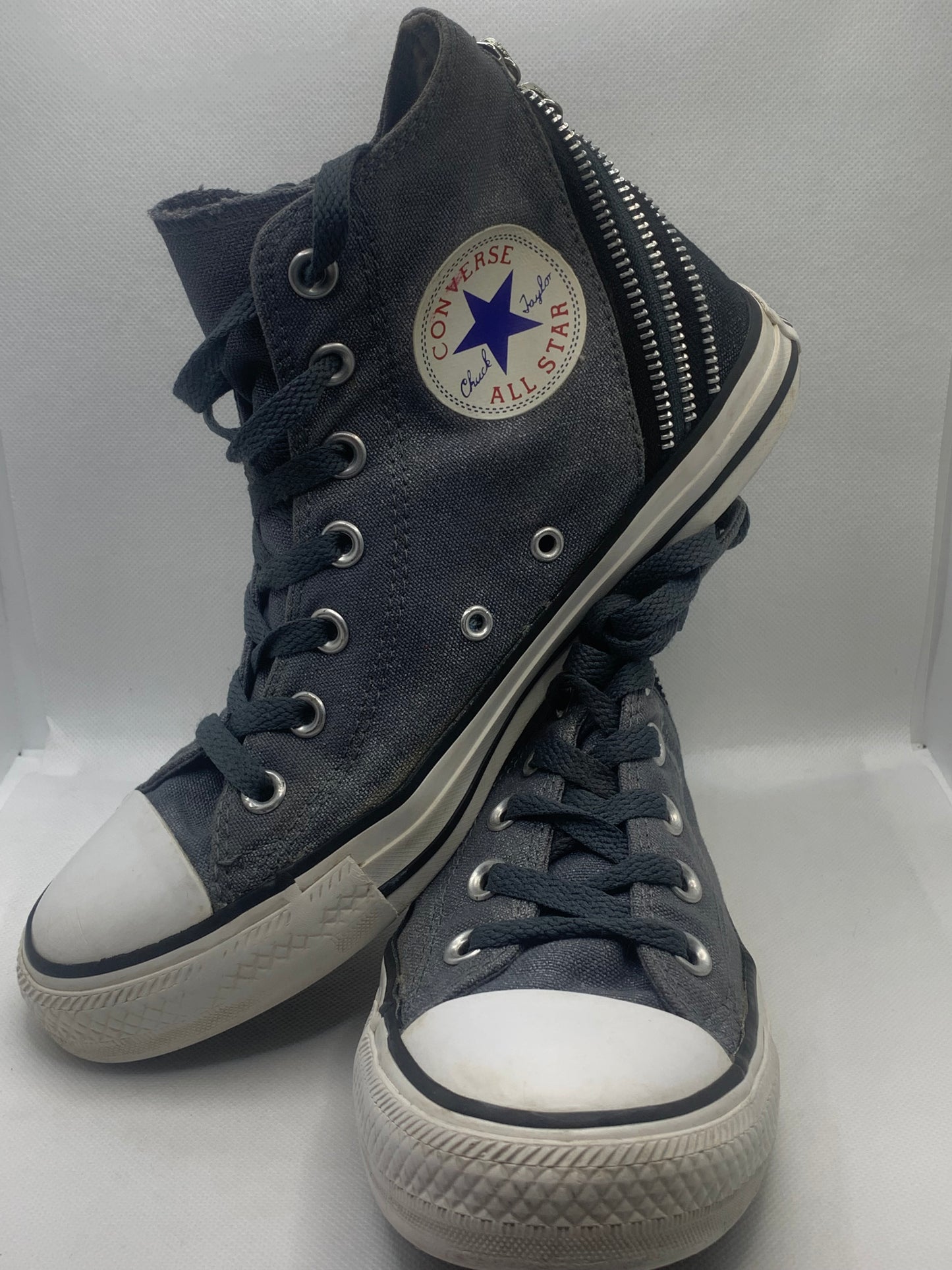 Baskets sneakers hautes gris métalisé Converse