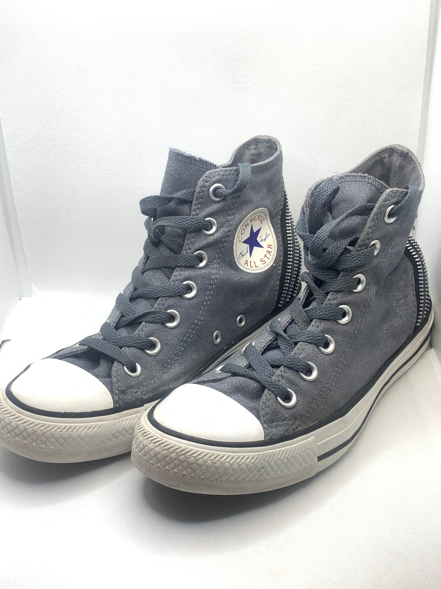 Baskets sneakers hautes gris métalisé Converse