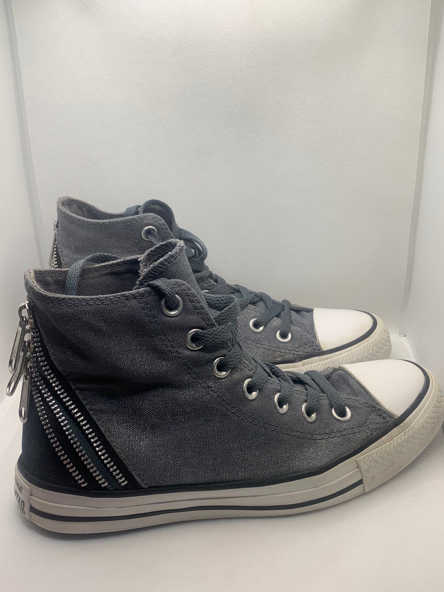 Baskets sneakers hautes gris métalisé Converse