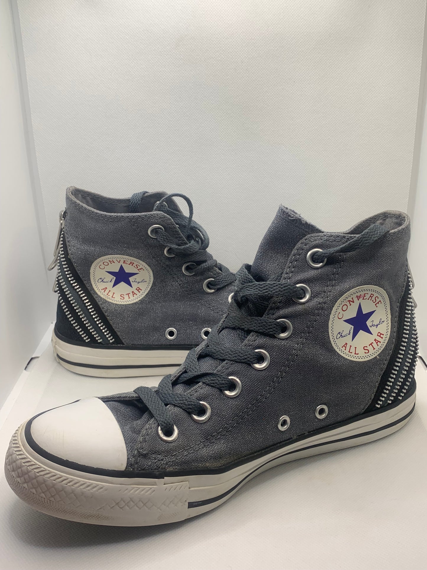 Baskets sneakers hautes gris métalisé Converse