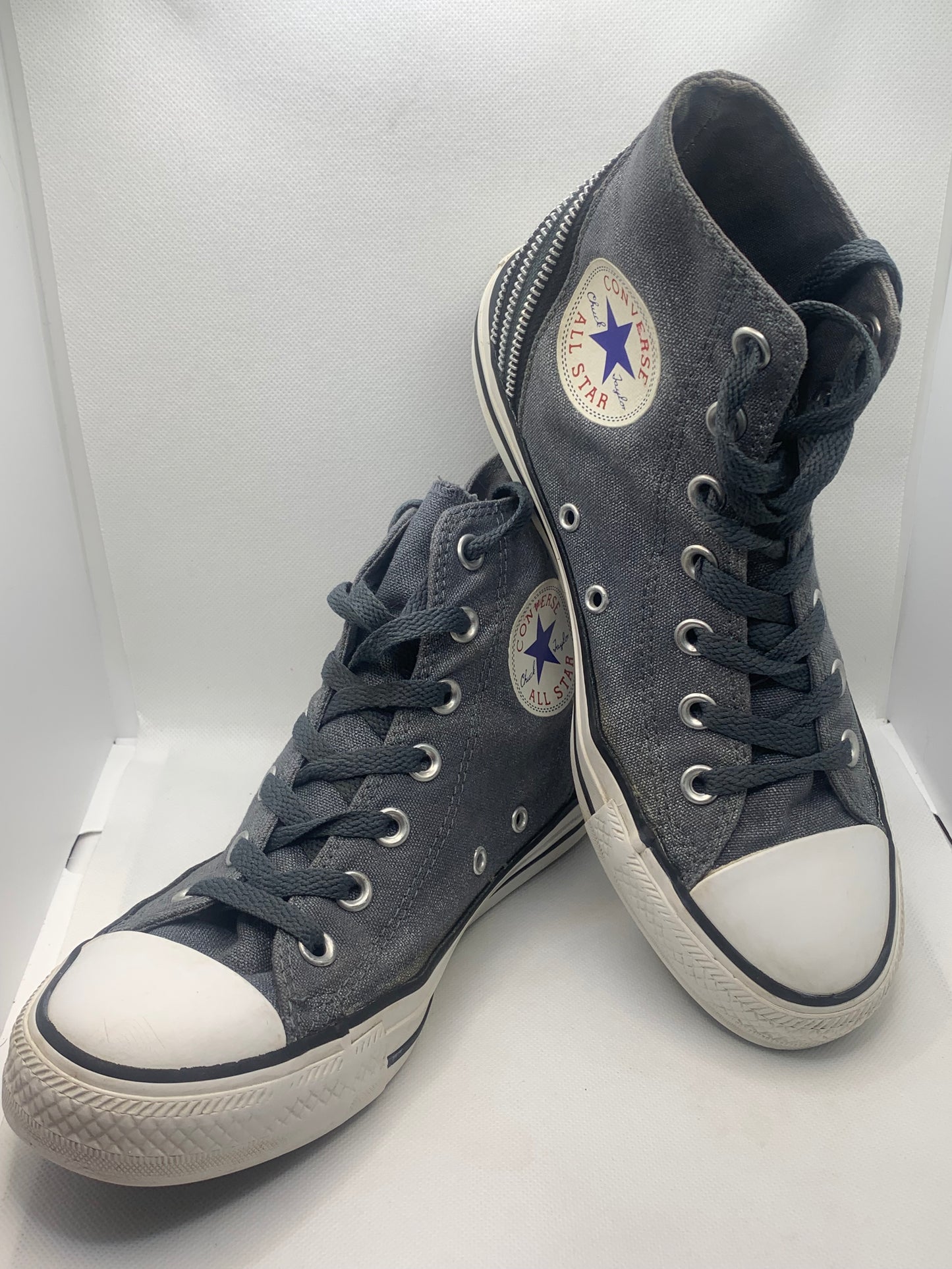 Baskets sneakers hautes gris métalisé Converse