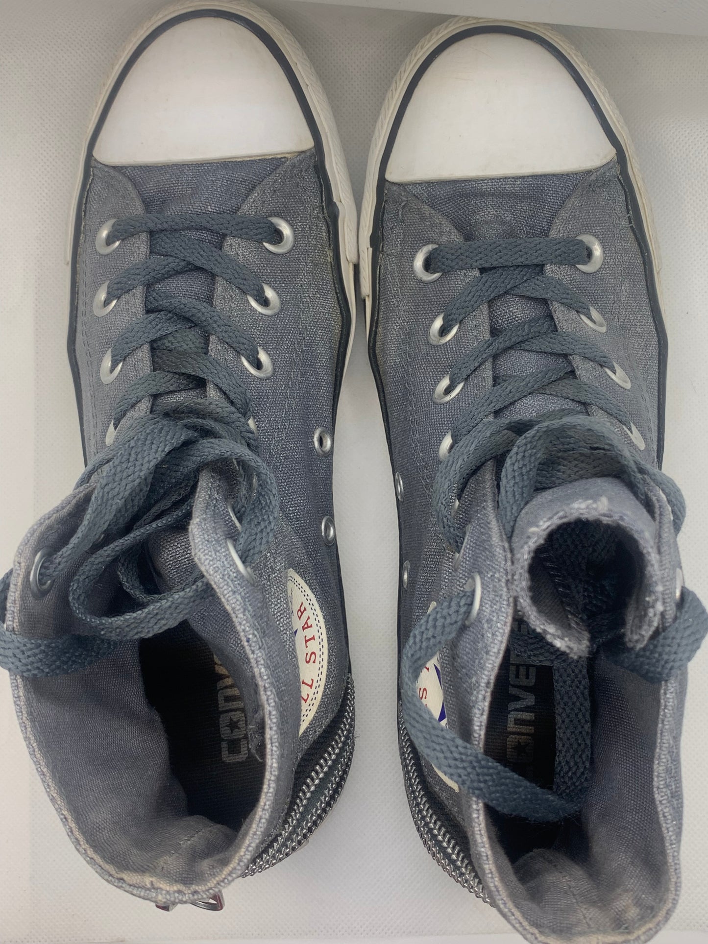Baskets sneakers hautes gris métalisé Converse