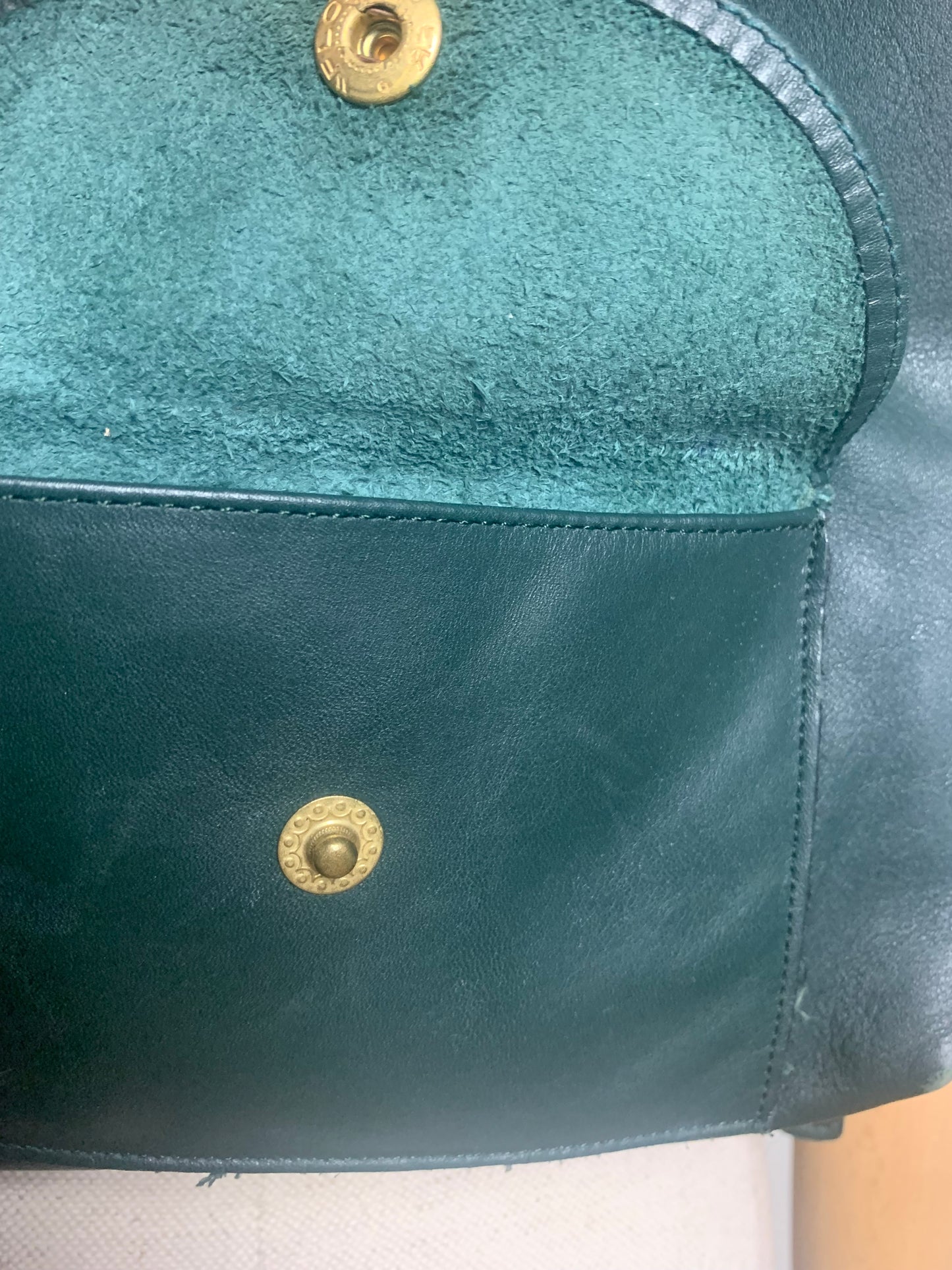 Sac à dos en cuir véritable vert bouteille La Bagagerie Jean Marlaix vintage