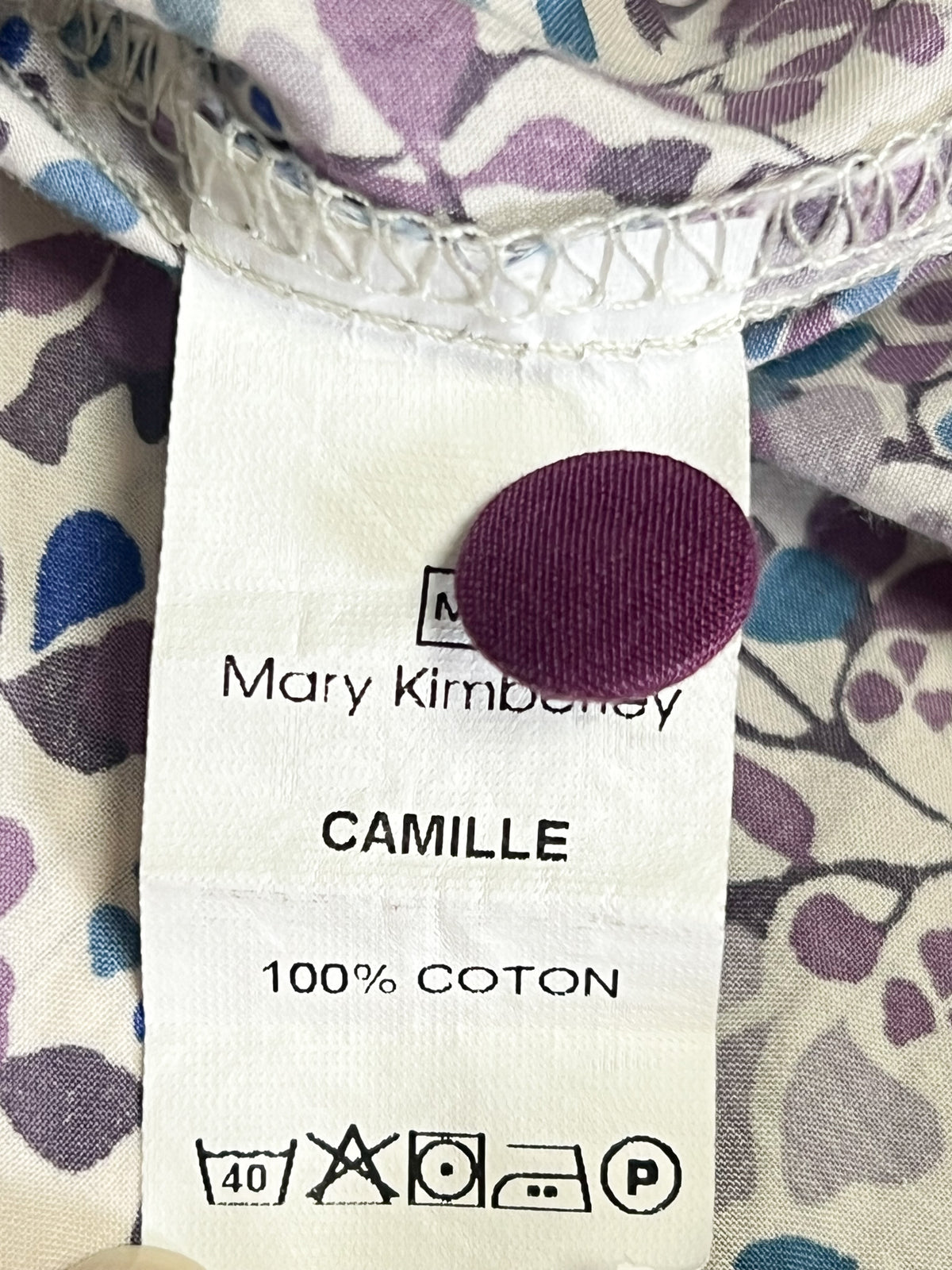 Chemisier 100% coton imprimé floral Liberty Mary Kimberley T. 48