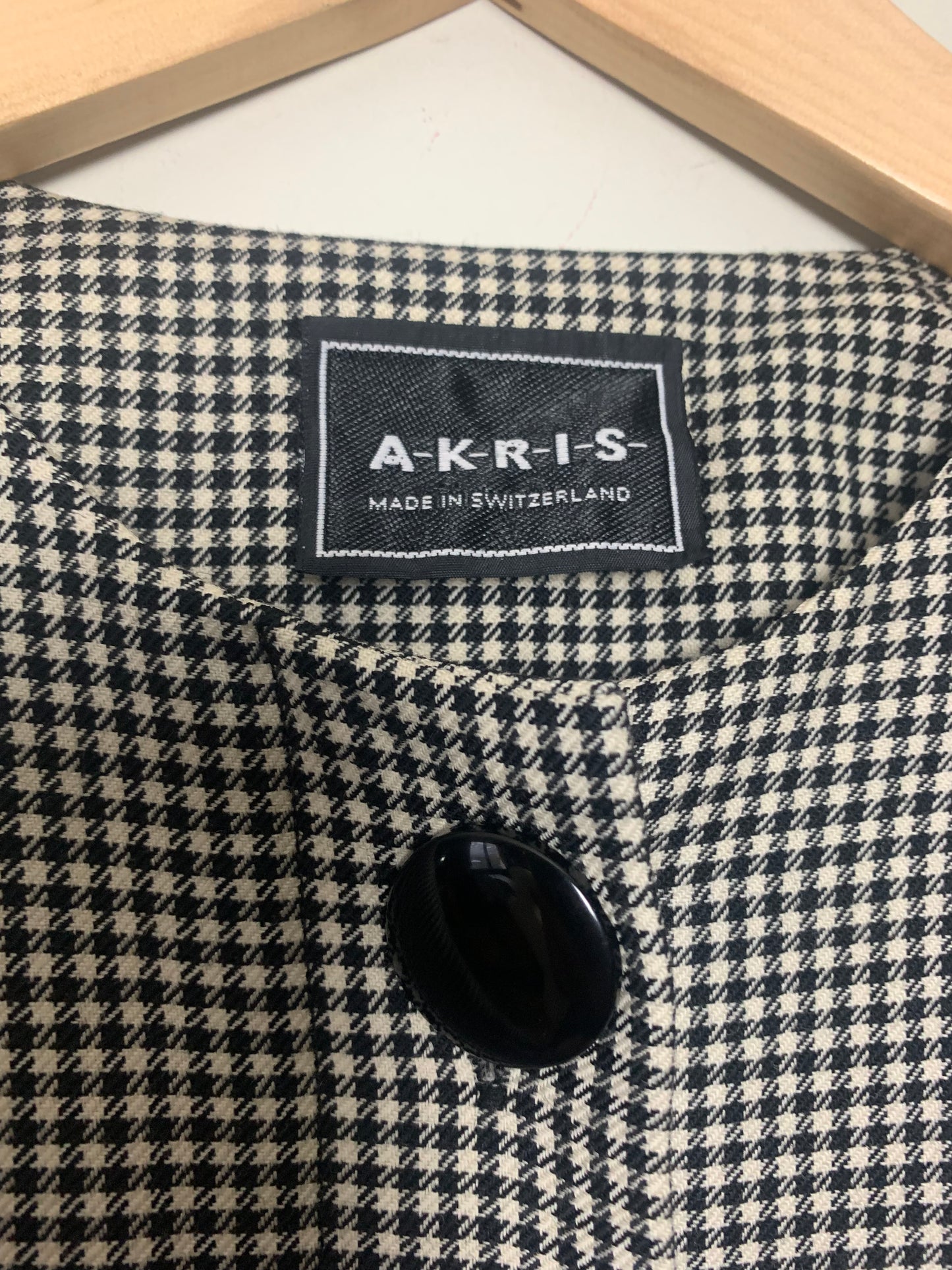 Robe structurée motifs pied de poule en laine et cachemire Akris
