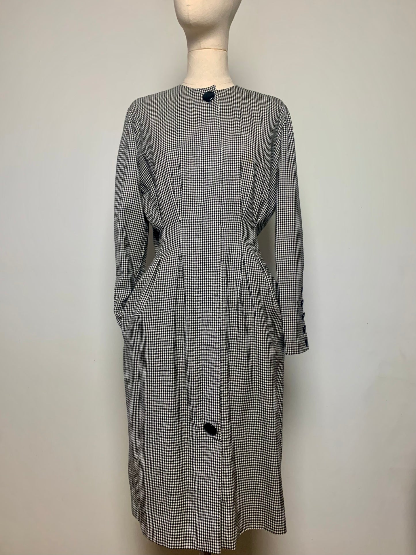 Robe structurée motifs pied de poule en laine et cachemire Akris