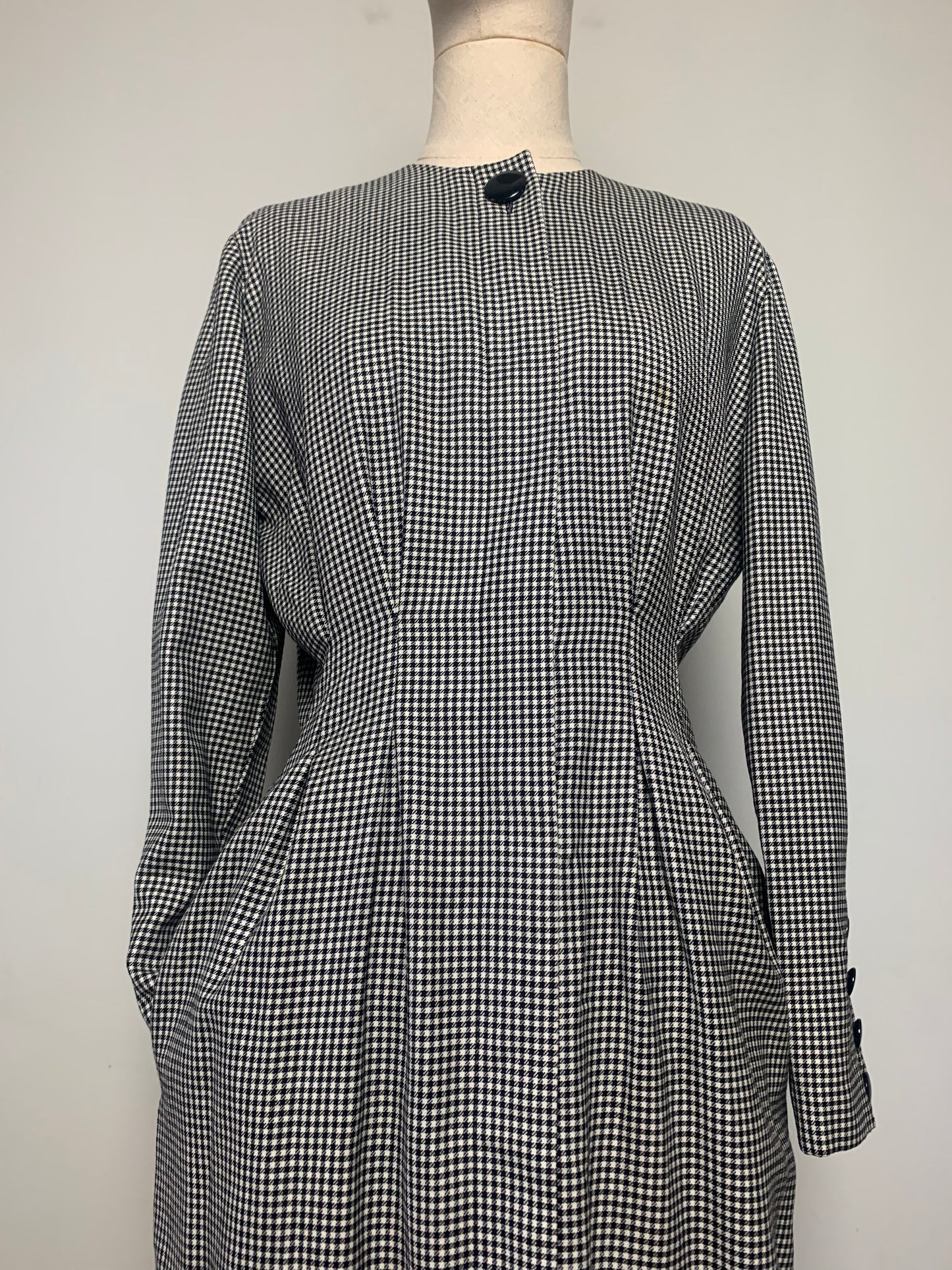 Robe structurée motifs pied de poule en laine et cachemire Akris