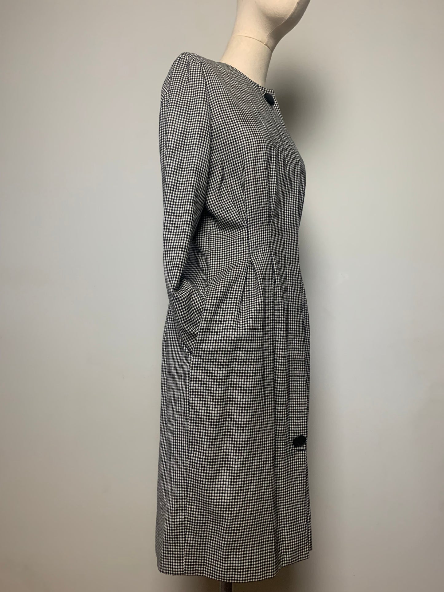 Robe structurée motifs pied de poule en laine et cachemire Akris