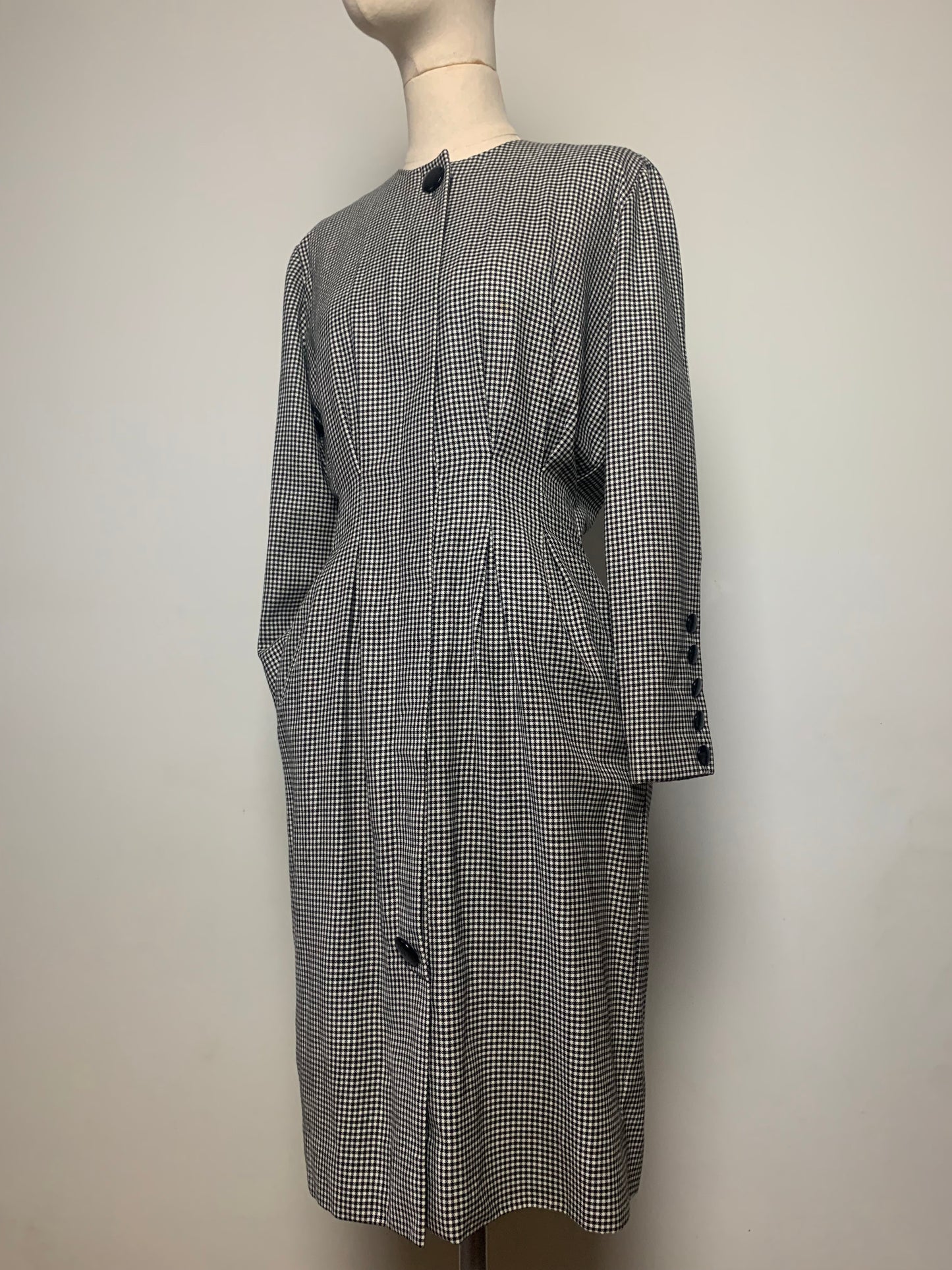 Robe structurée motifs pied de poule en laine et cachemire Akris