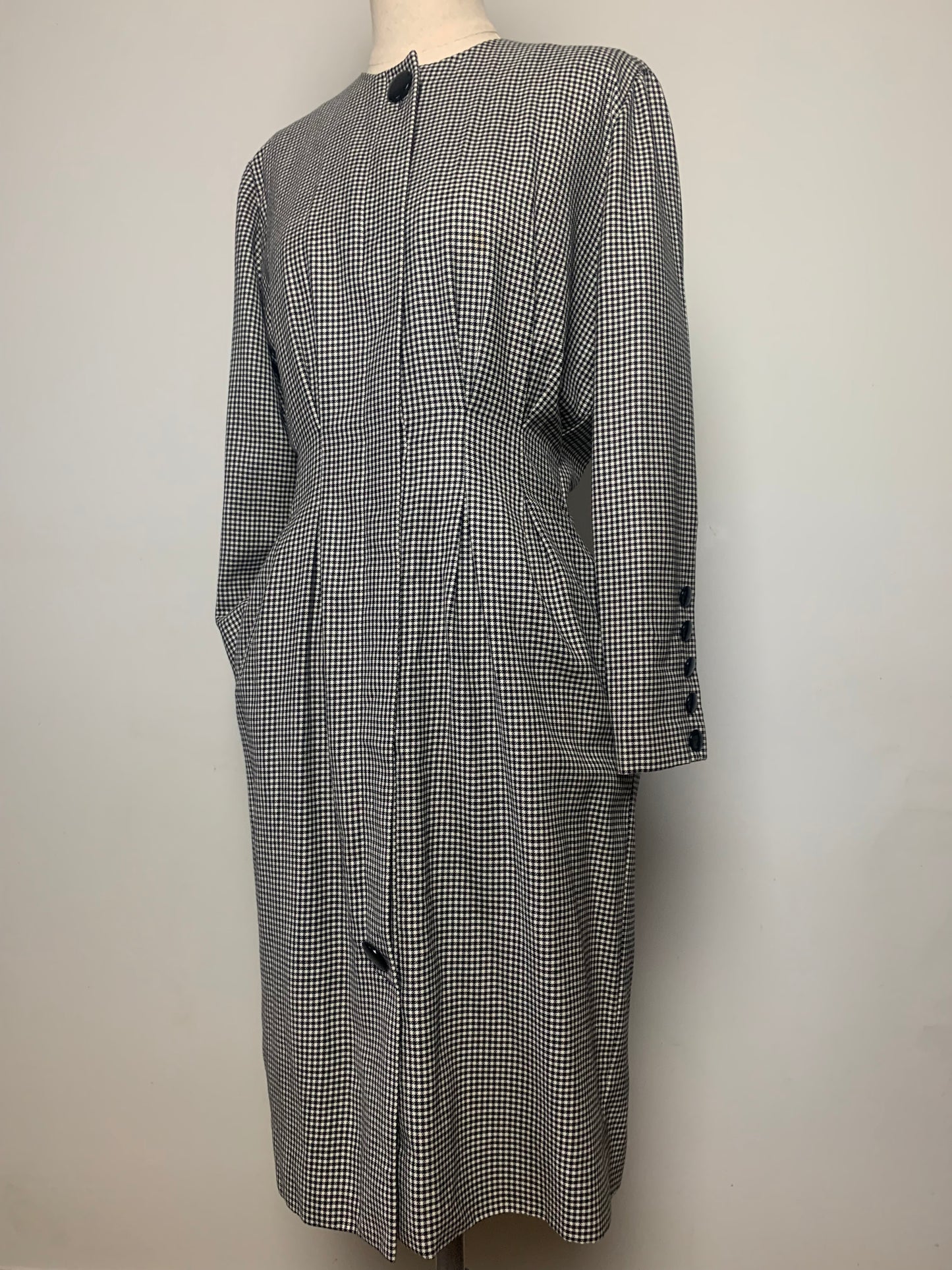 Robe structurée motifs pied de poule en laine et cachemire Akris