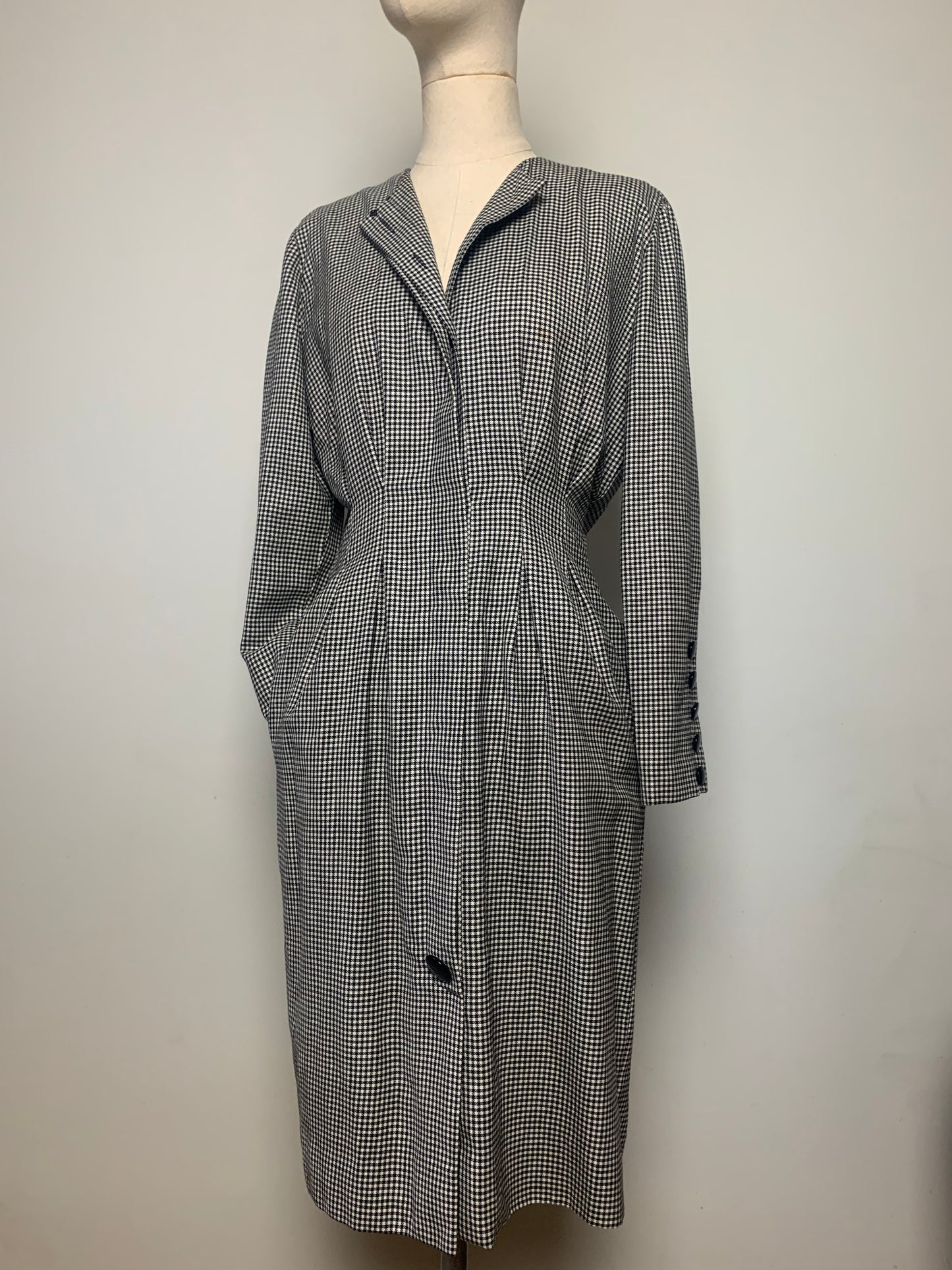 Robe structurée motifs pied de poule en laine et cachemire Akris