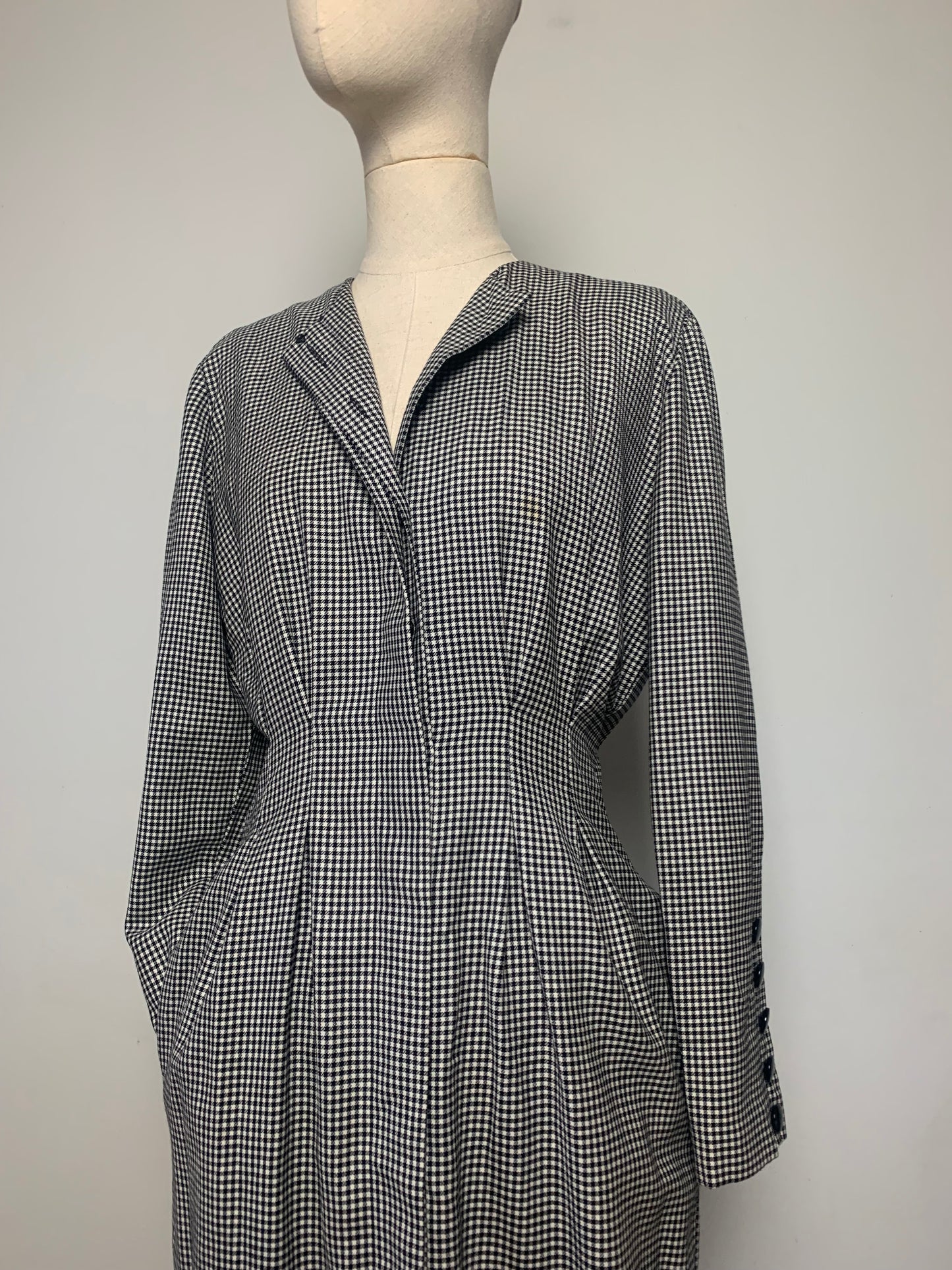 Robe structurée motifs pied de poule en laine et cachemire Akris