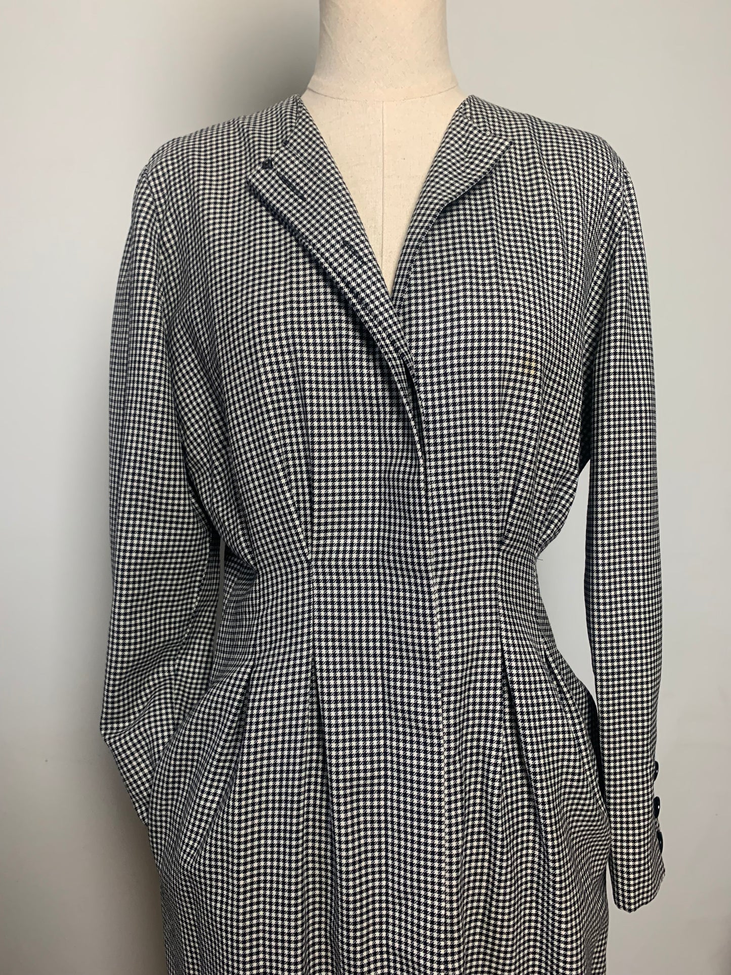 Robe structurée motifs pied de poule en laine et cachemire Akris