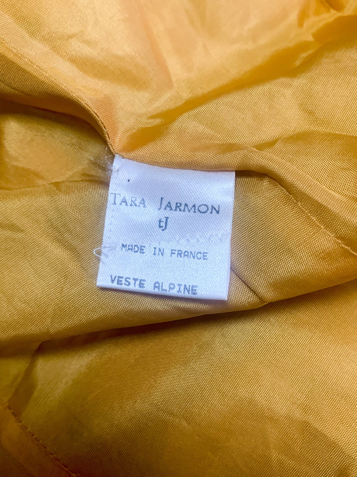 Veste-Manteau Tara Jarmon Alpine Vintage - 100% Laine Carreaux Moutarde & Violet - Fabriqué en France - T. 38