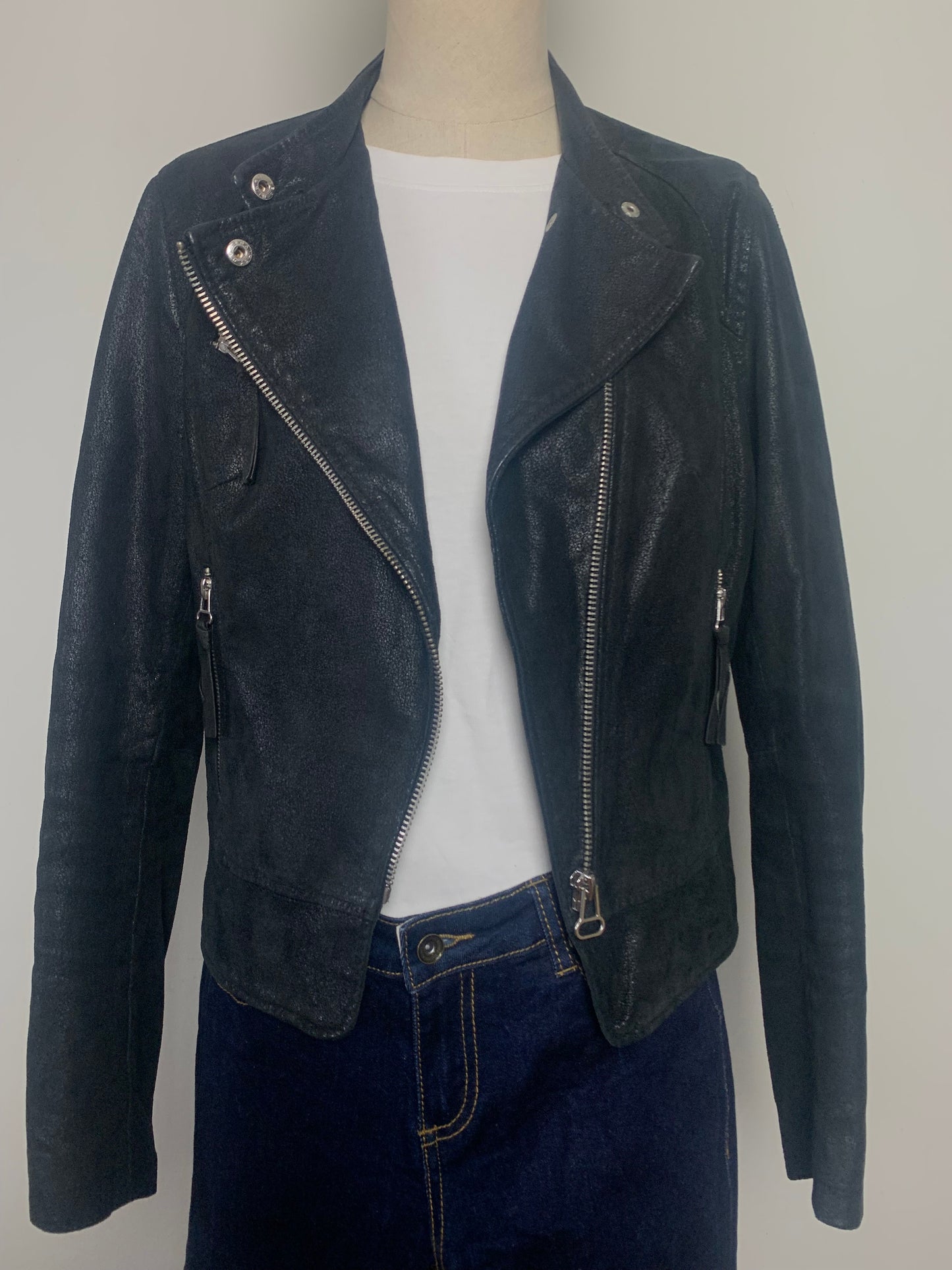 Veste perfecto femme noire en cuir