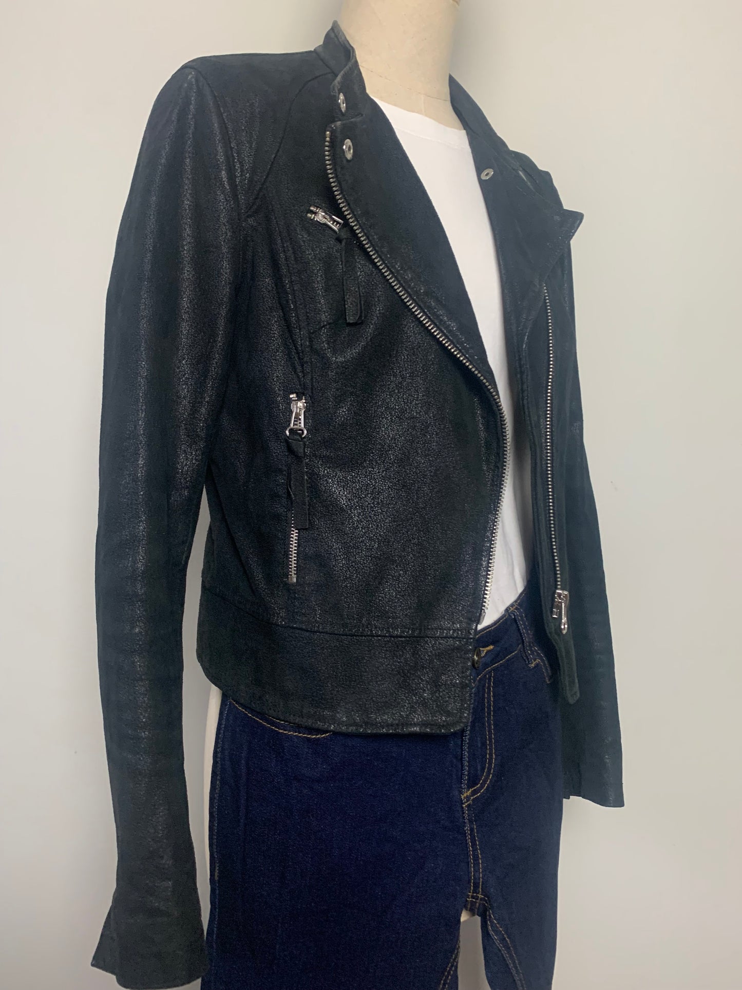 Veste perfecto femme noire en cuir