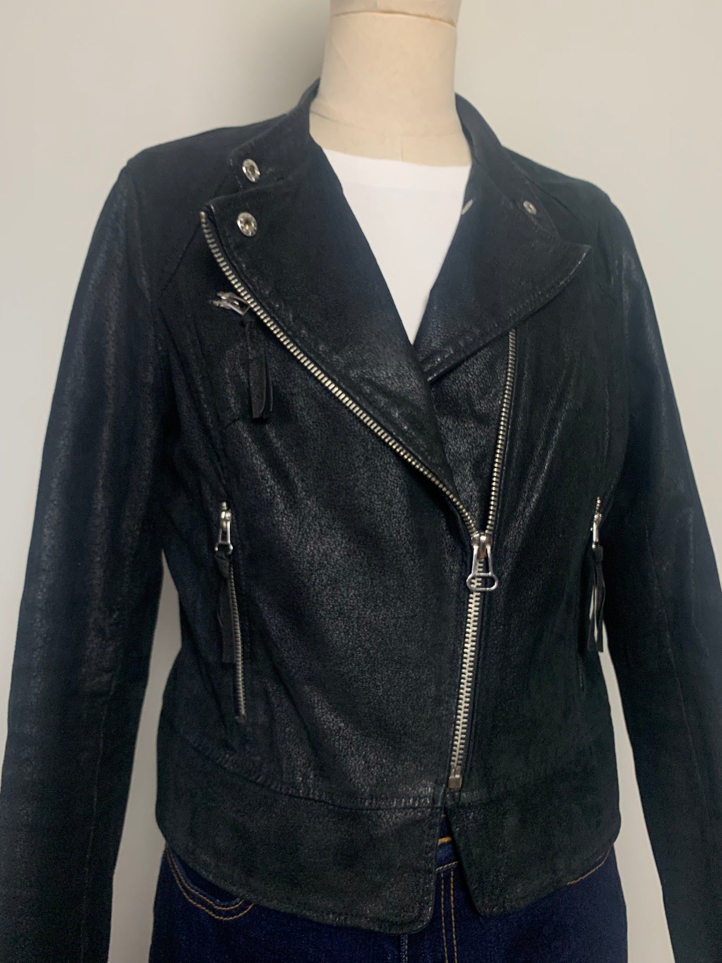 Veste perfecto femme noire en cuir