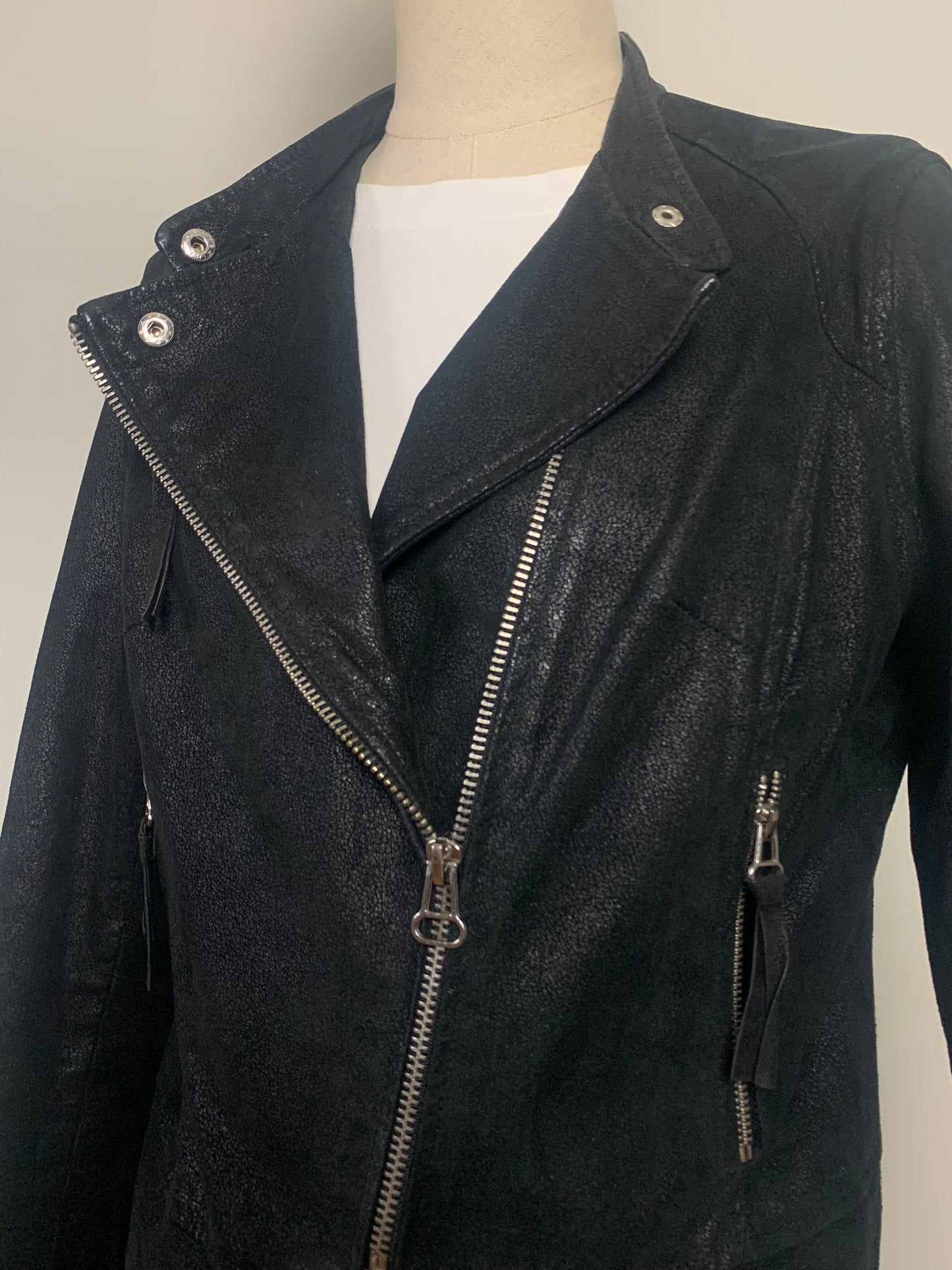 Veste perfecto femme noire en cuir