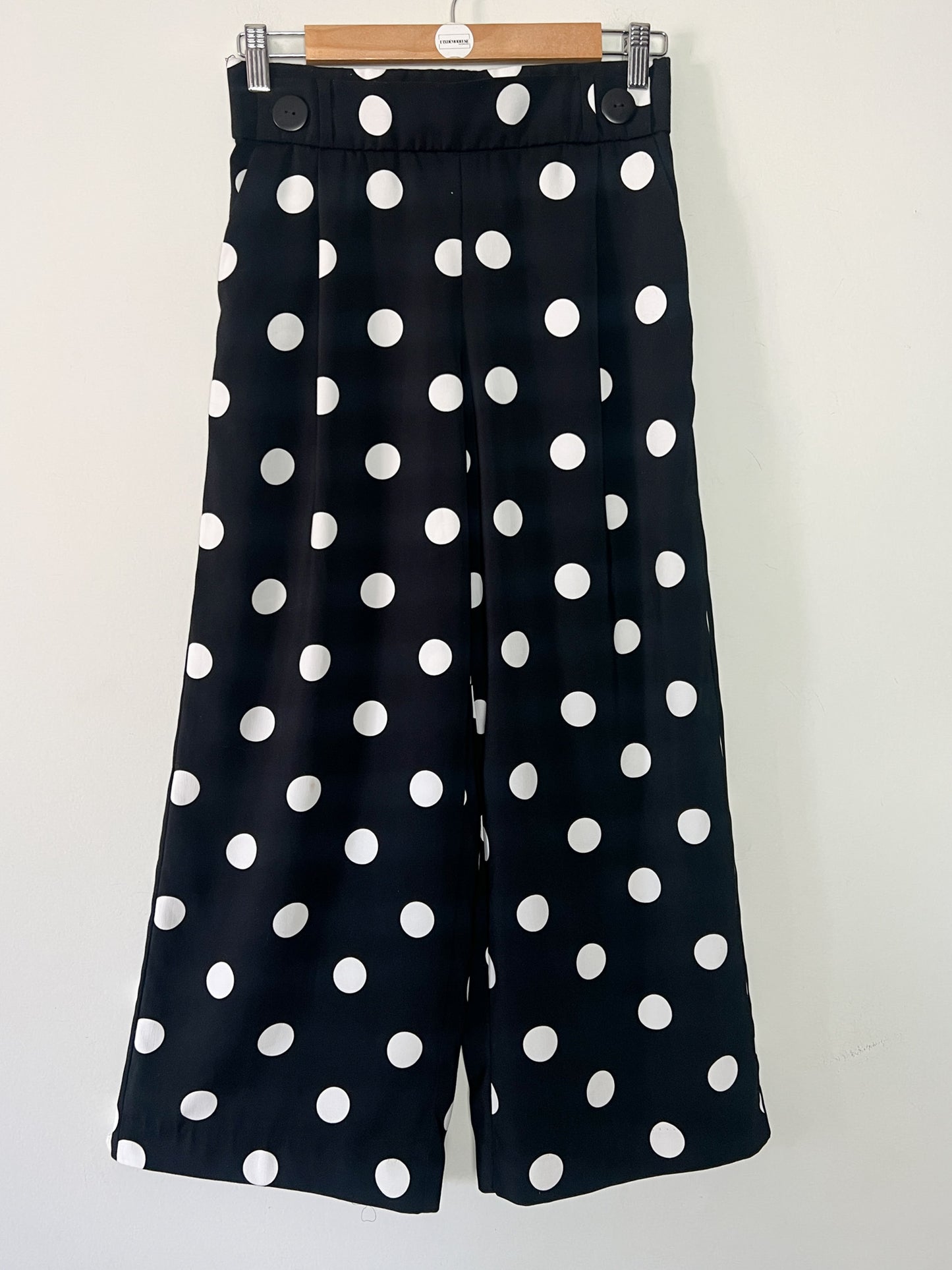 Pantalon fluide palazzo à pois - Zara - Taille S