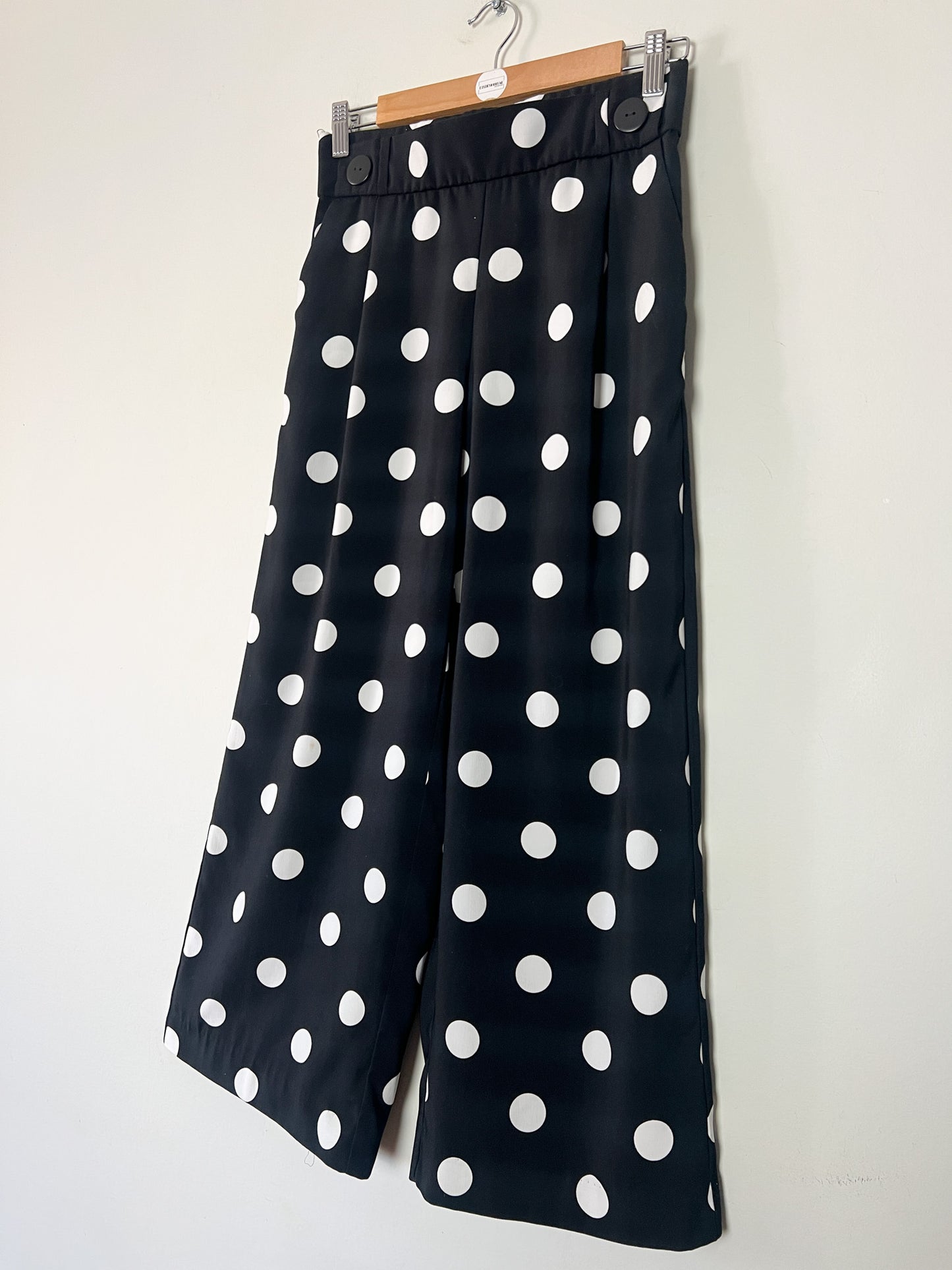 Pantalon fluide palazzo à pois - Zara - Taille S