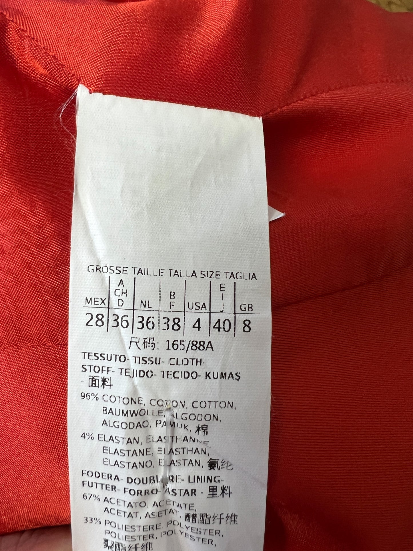 Veste cintrée rouge-orangé Max&Co - Taille 38