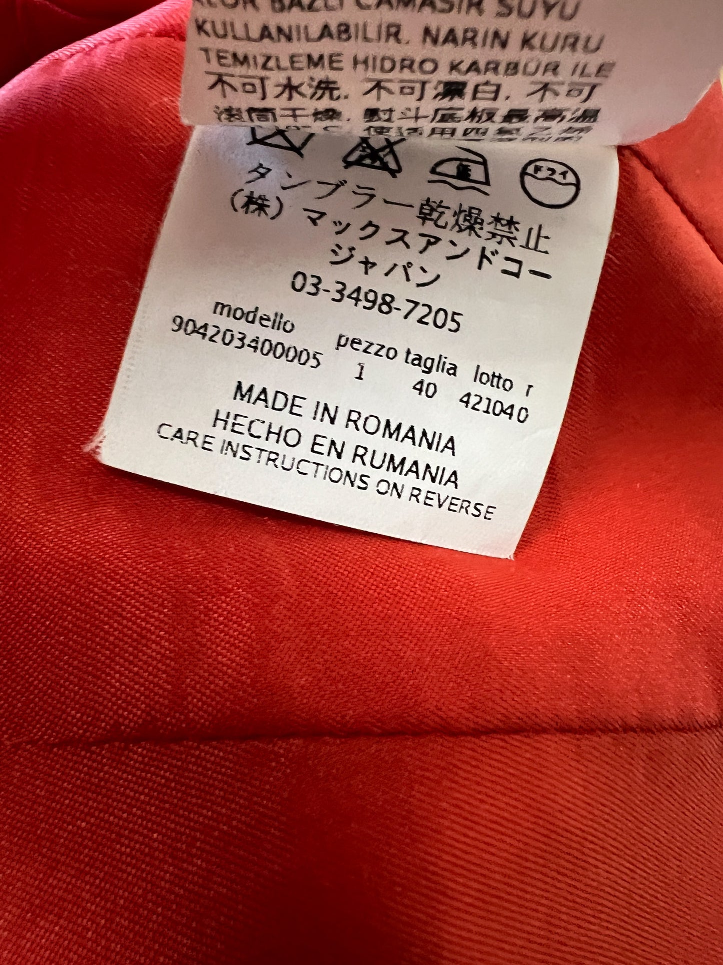 Veste cintrée rouge-orangé Max&Co - Taille 38
